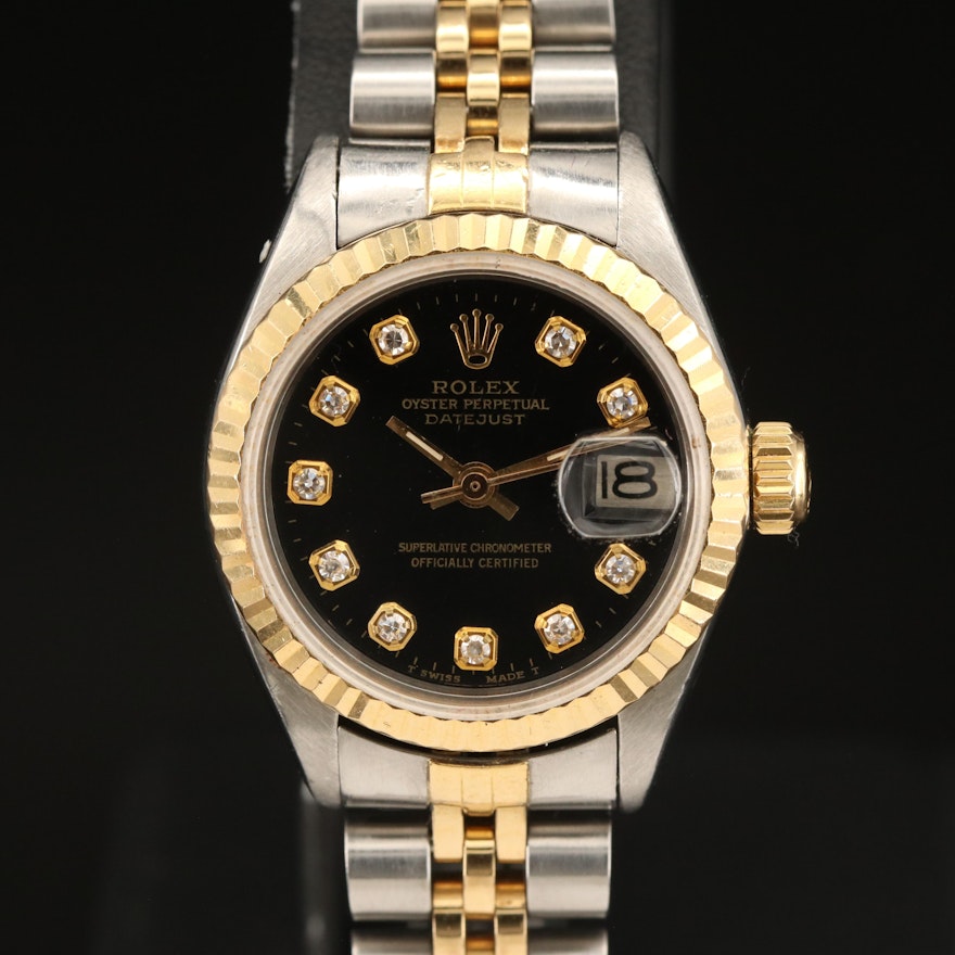 1977 Rolex Oyster Perpetual Diamond Dial Wristwatch