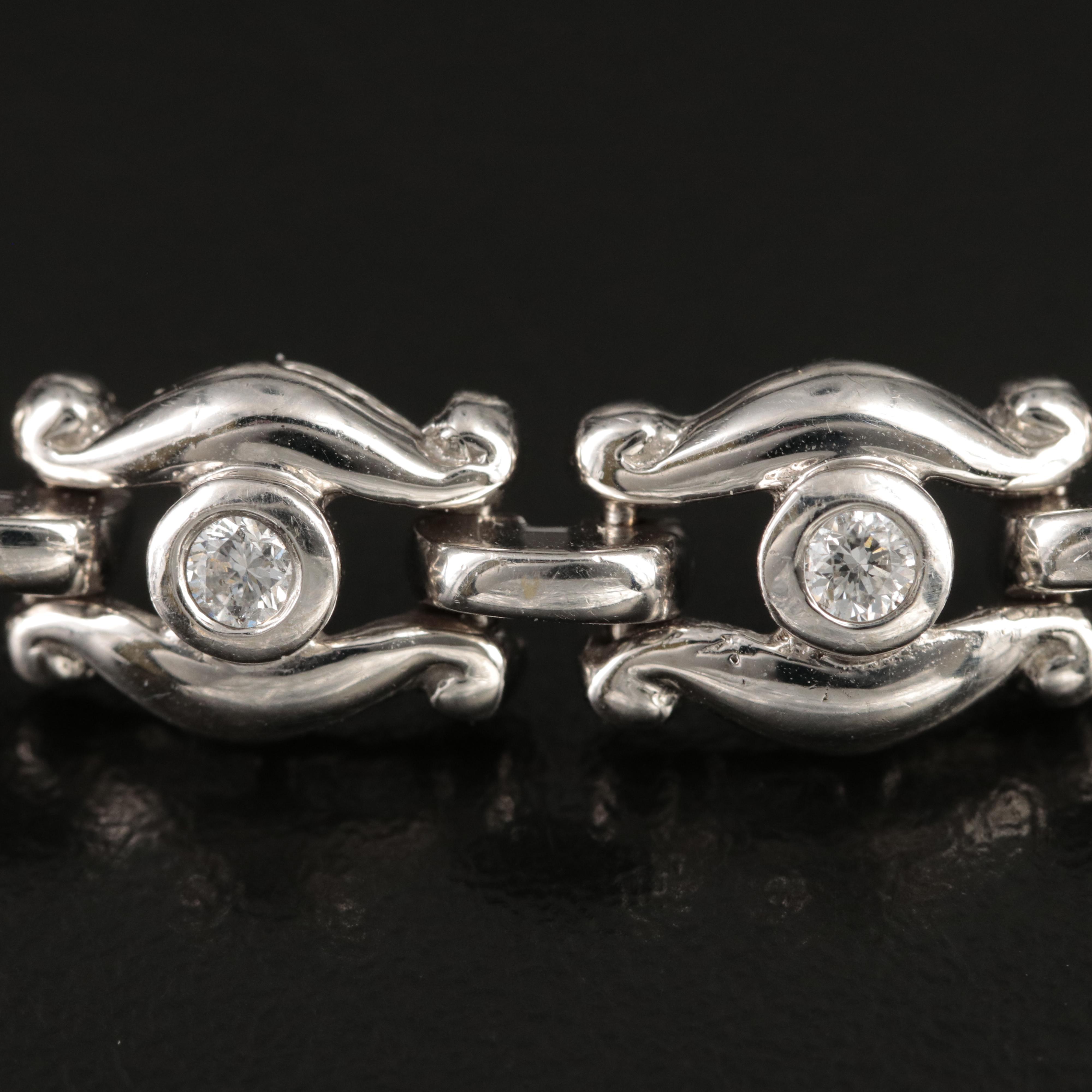 14K 0.99 CTW Diamond Fancy Link Bracelet