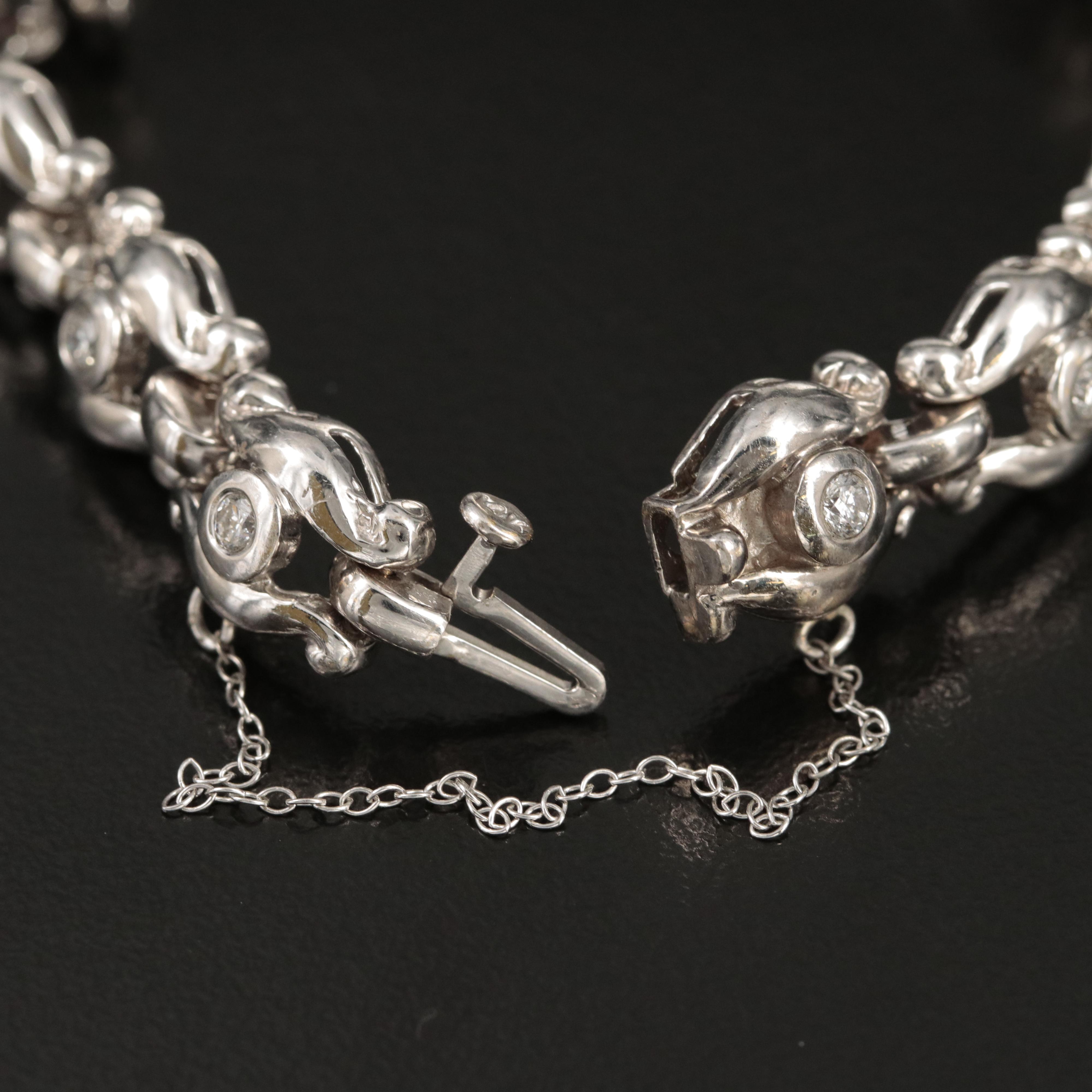 14K 0.99 CTW Diamond Fancy Link Bracelet