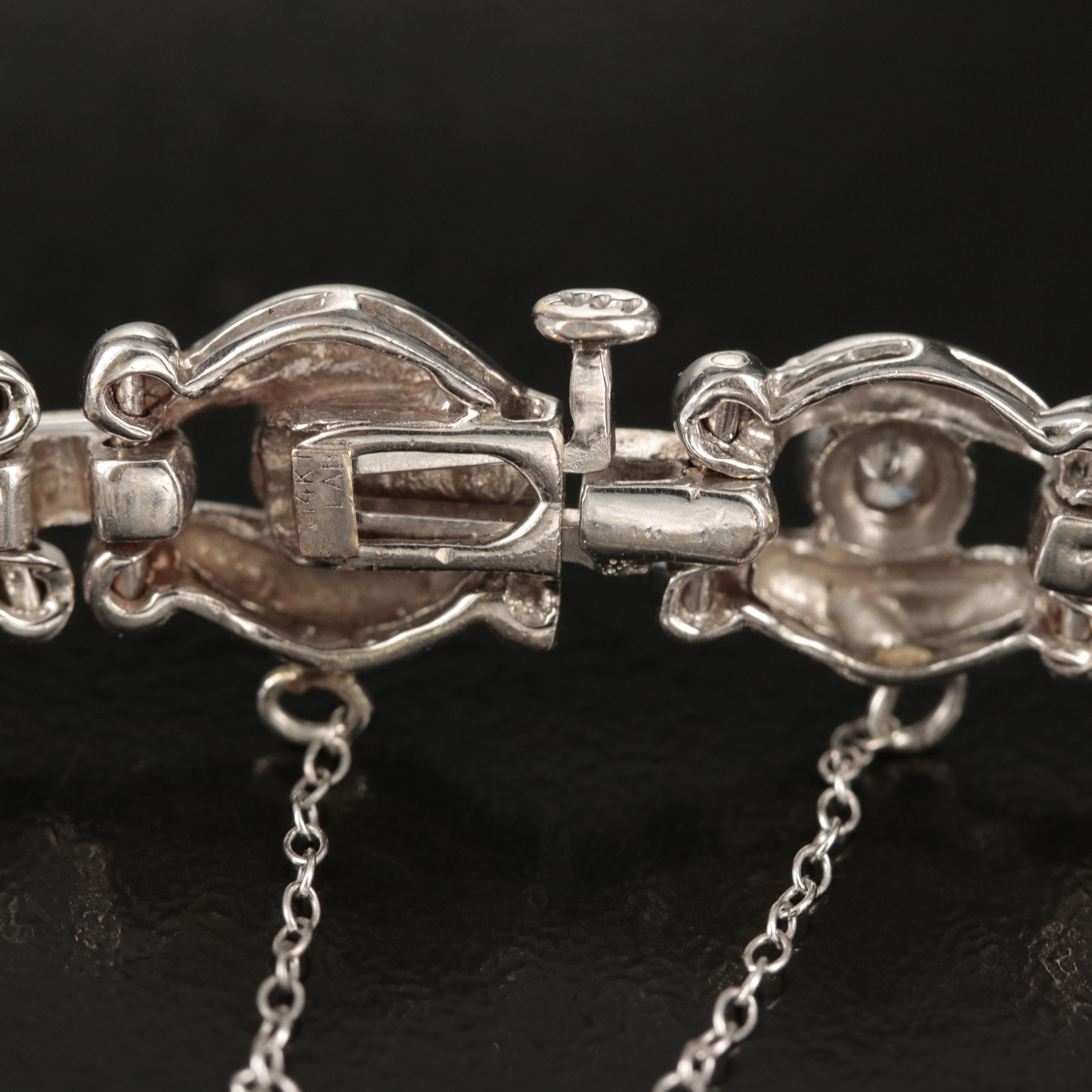 14K 0.99 CTW Diamond Fancy Link Bracelet