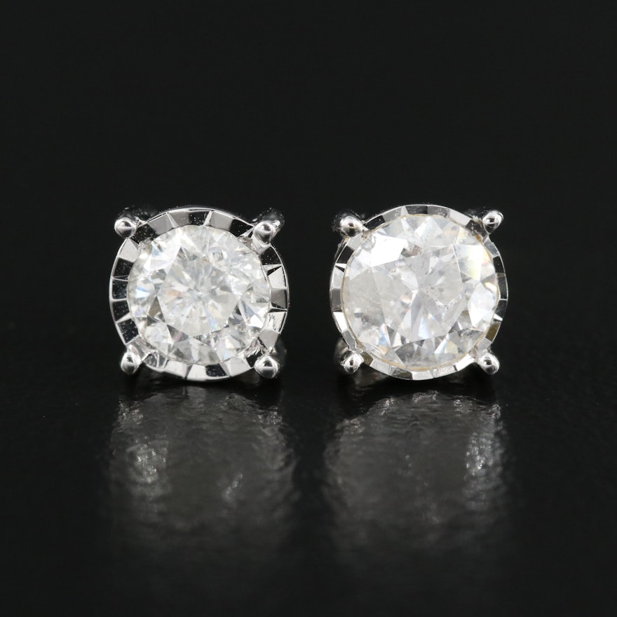 10K 1.01 CTW Diamond Stud Earrings