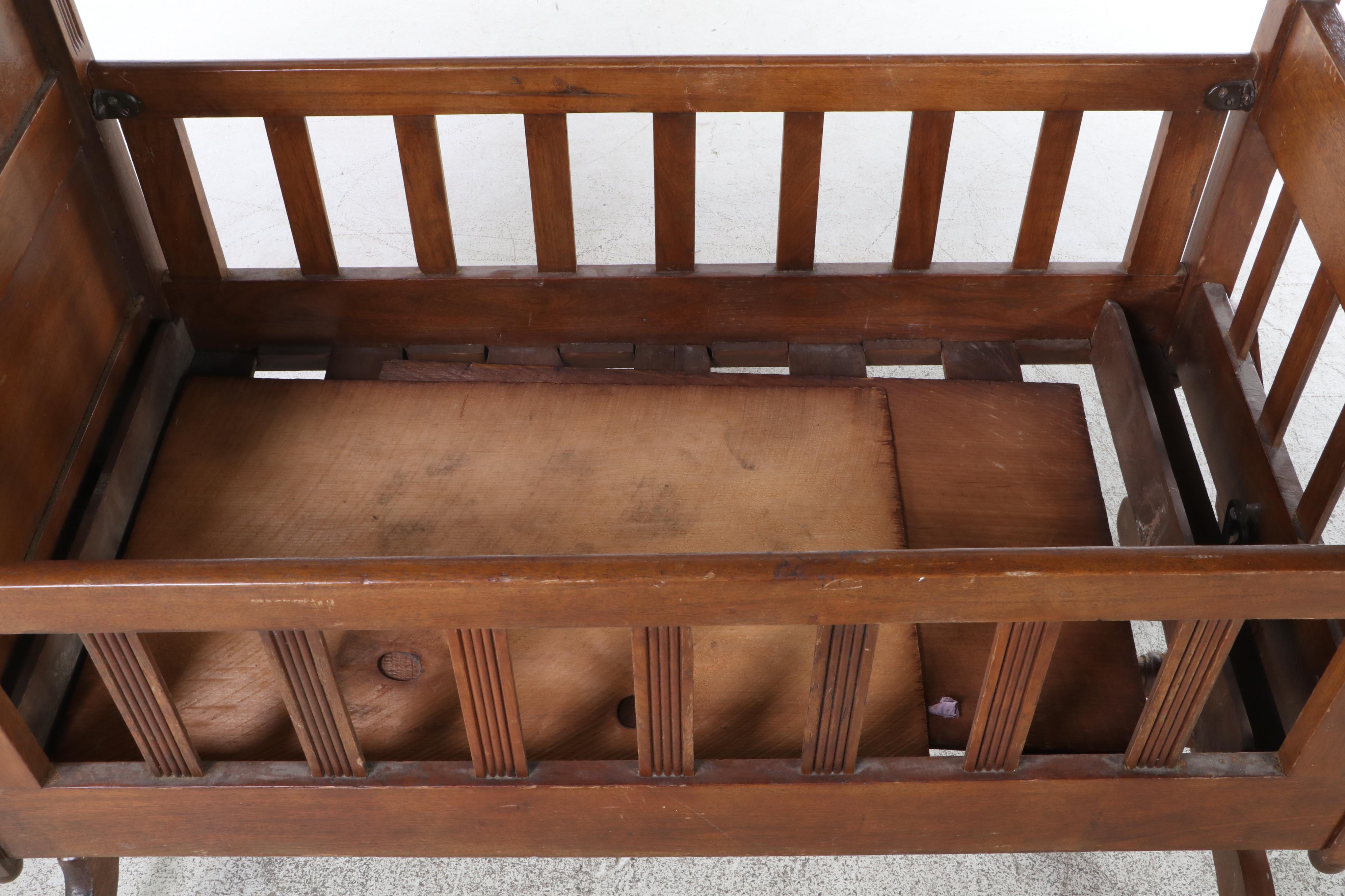 Victorian Walnut Crib, Late 19th Century