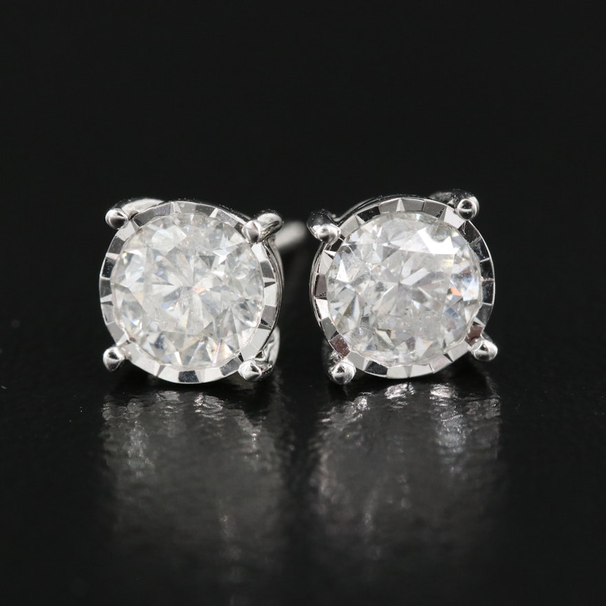 10K 1.01 CTW Diamond Stud Earrings