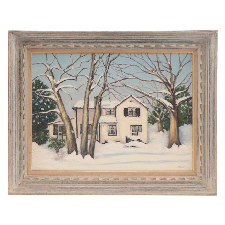 I. Shirley Block Snow Covered House, Late 20th Century