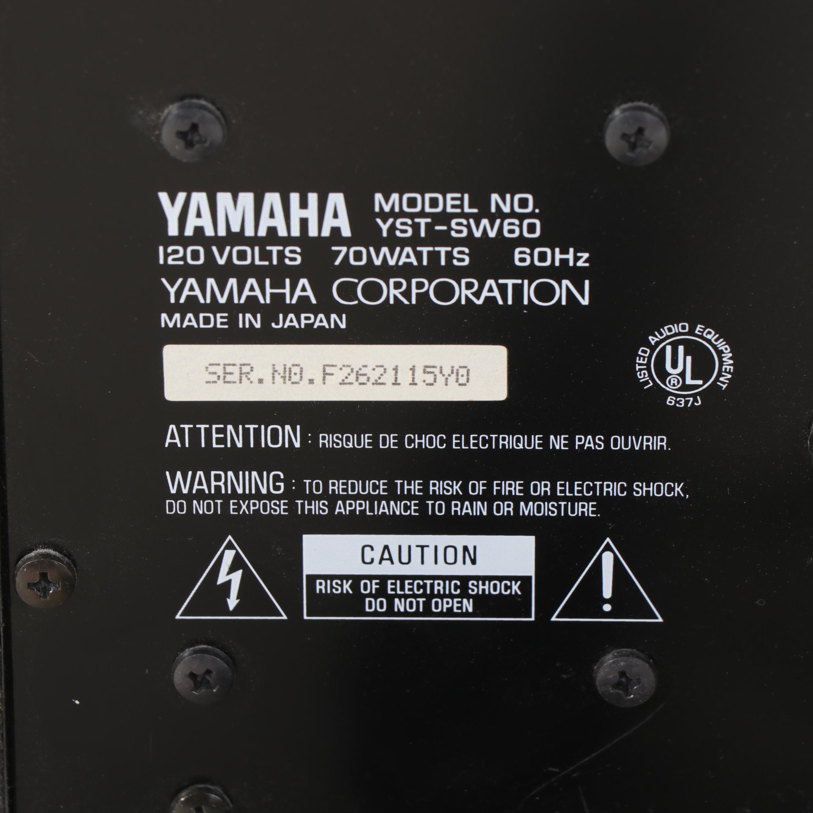 Yamaha YST-SW60 Subwoofer System with Mirage Omni 250 Floor Standing Speakers