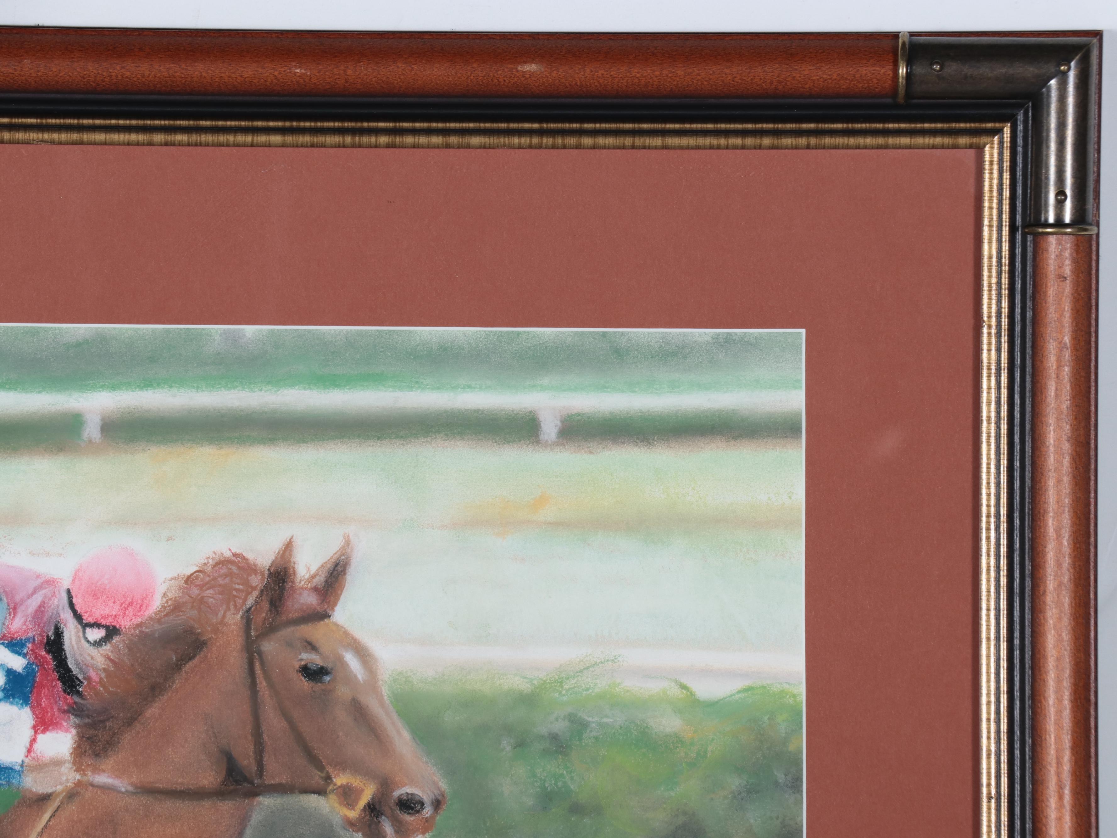 Pastel Drawing of a Race Horse