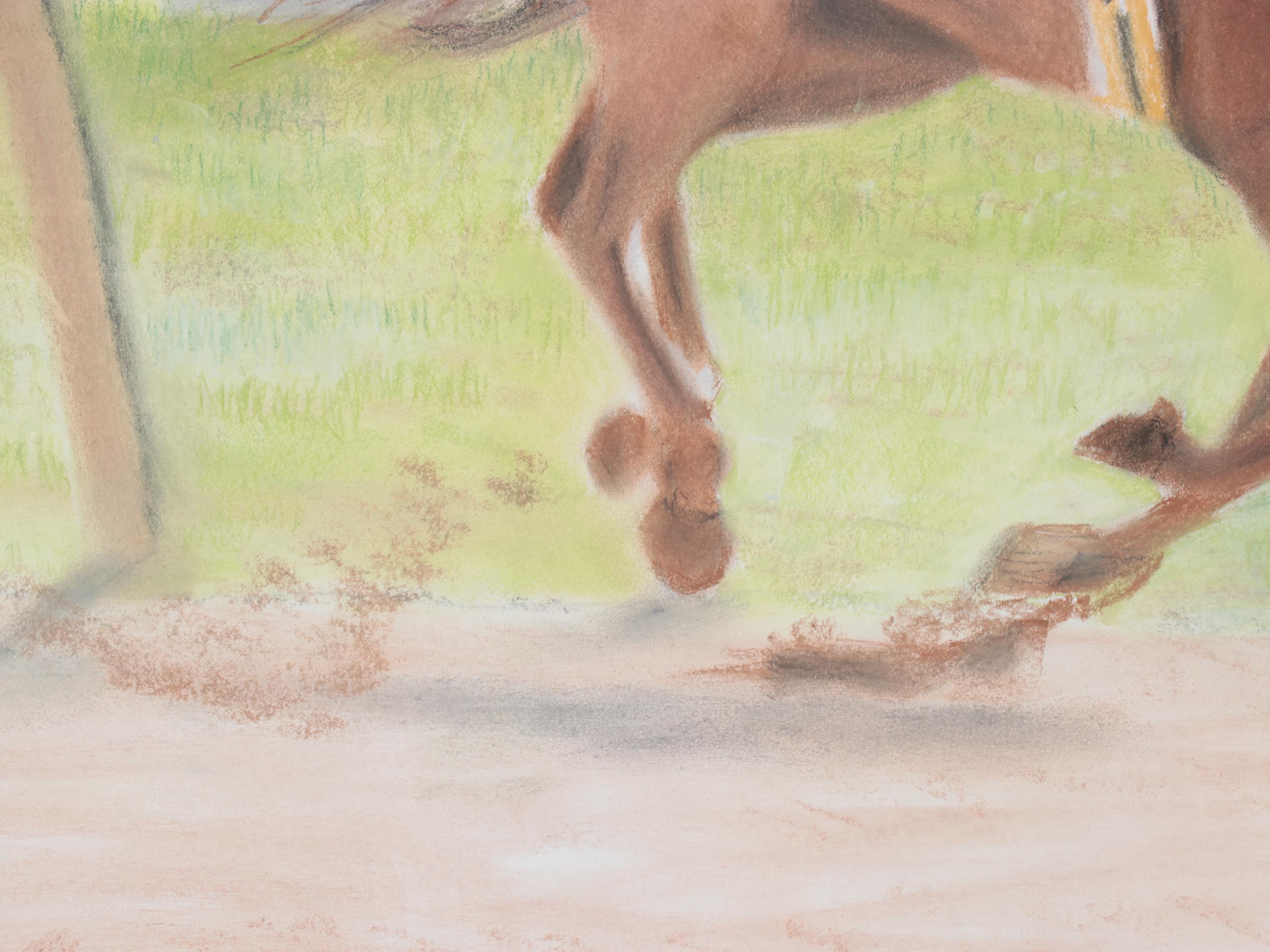 Pastel Drawing of a Race Horse