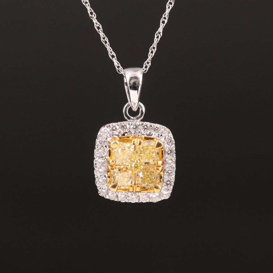 14K 0.84 CTW Diamond Pendant Necklace