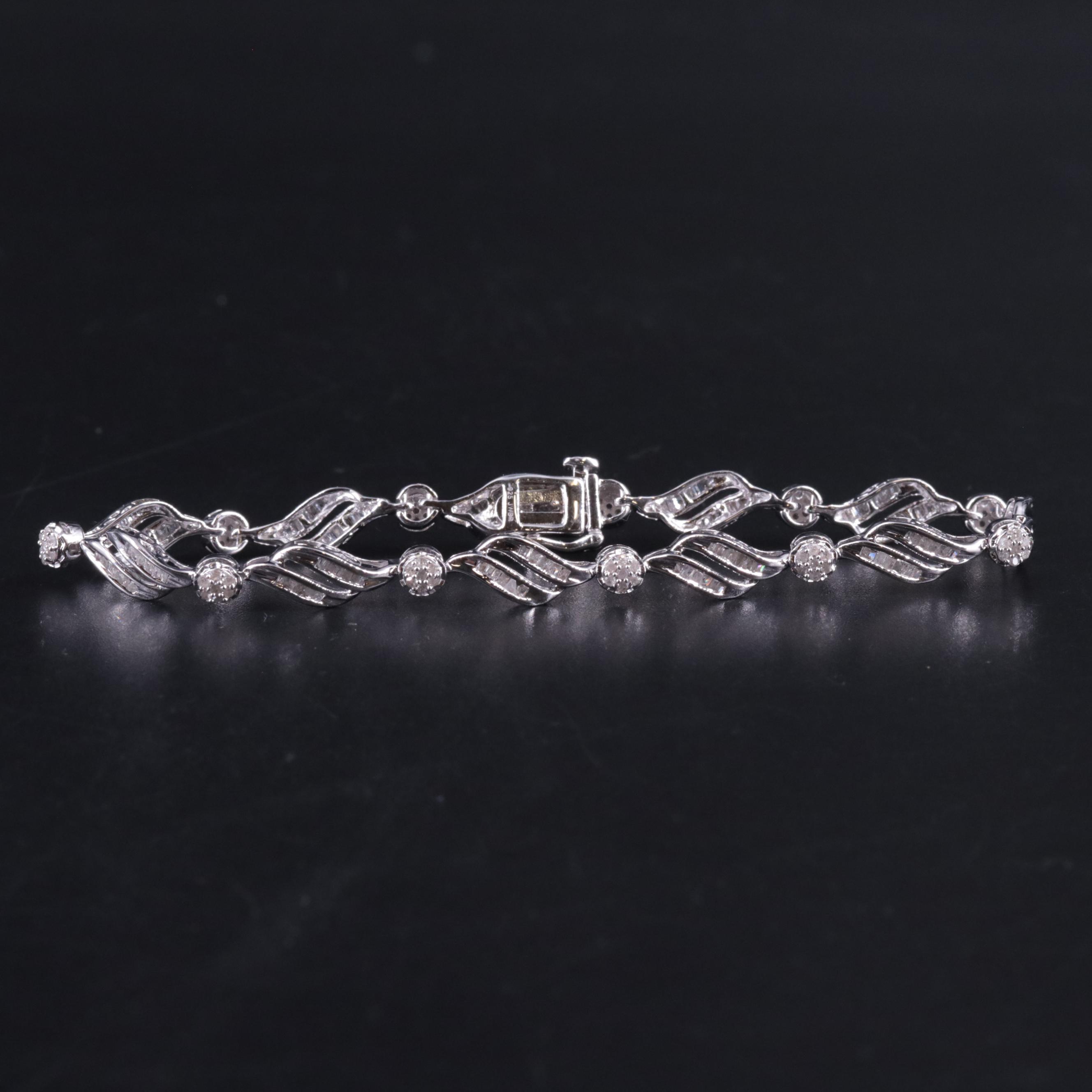 Sterling 1.02 CTW Diamond Bracelet