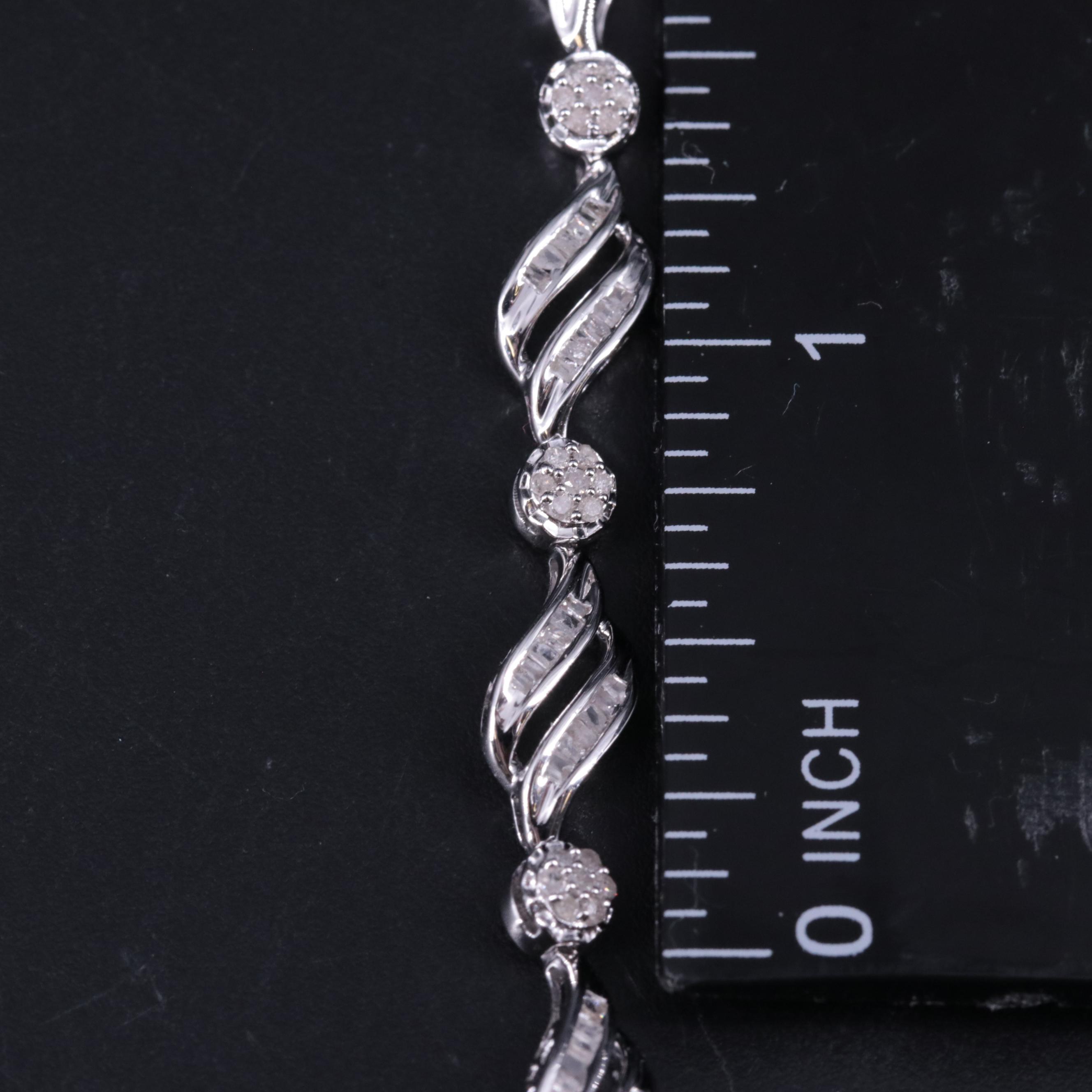 Sterling 1.02 CTW Diamond Bracelet