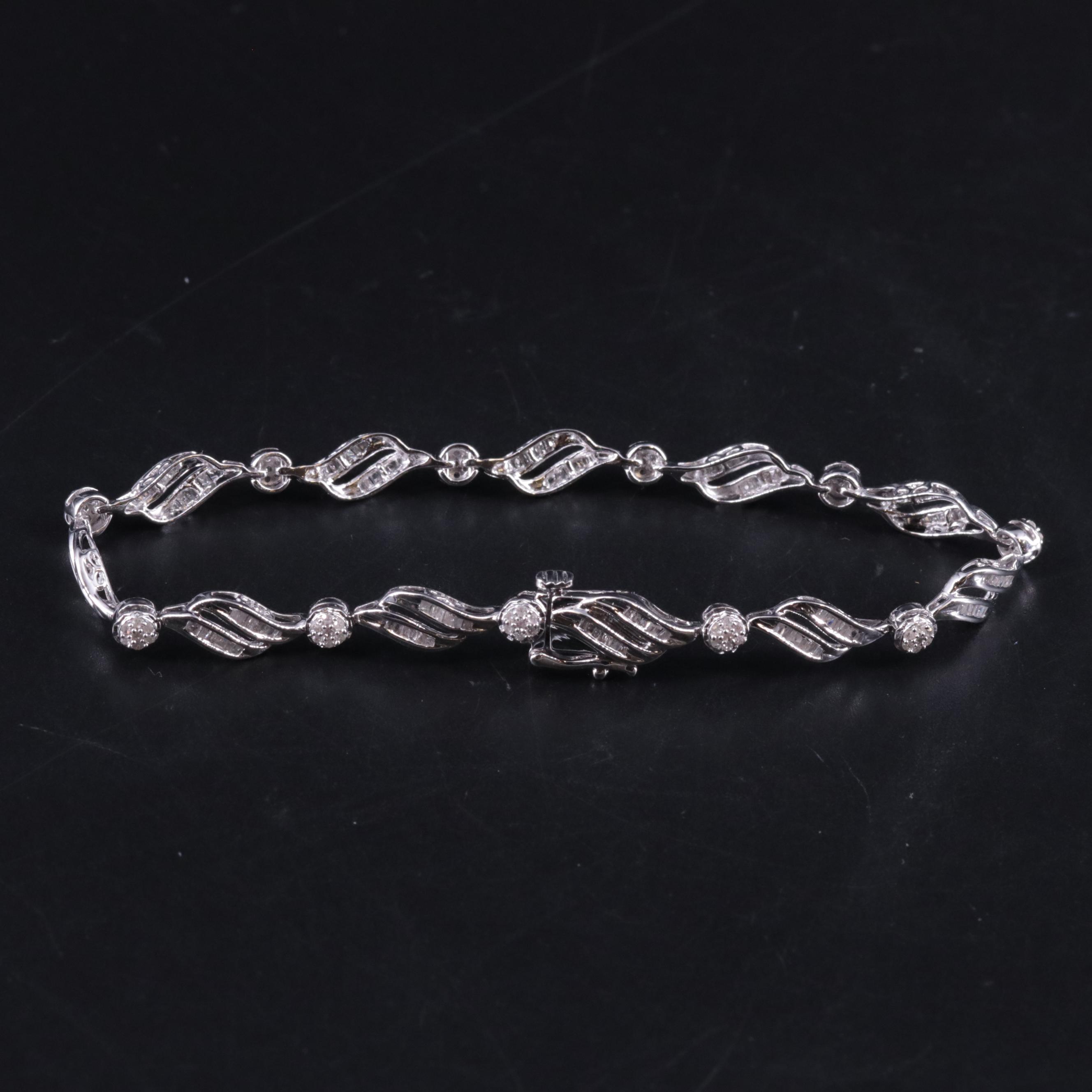 Sterling 1.02 CTW Diamond Bracelet