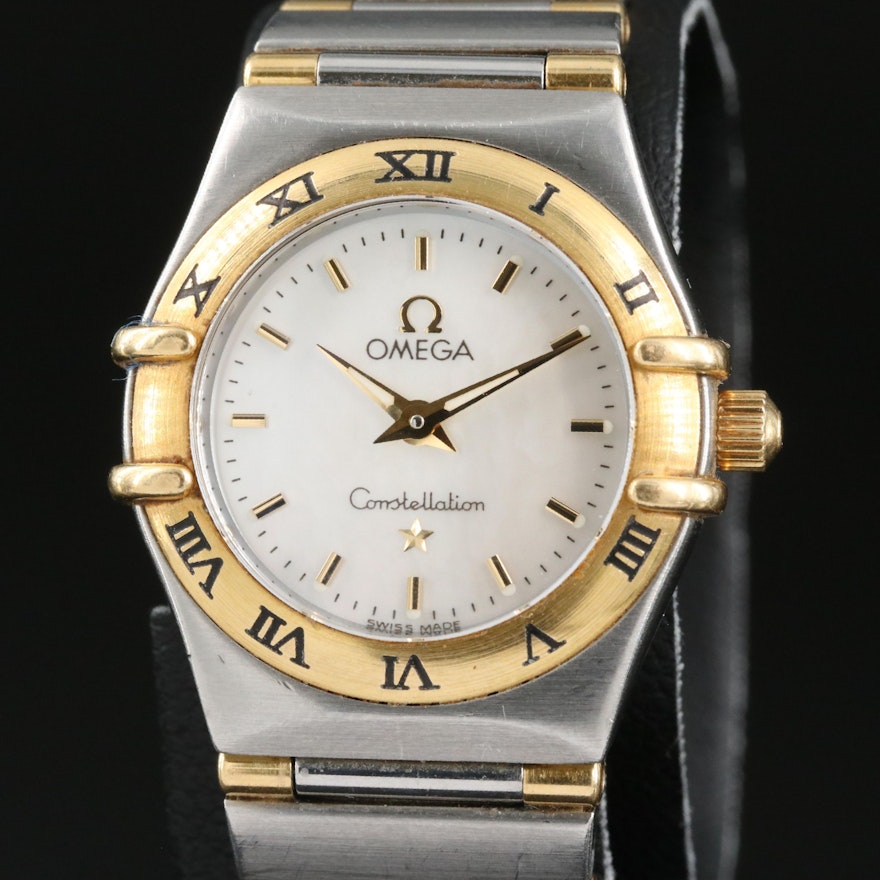 1998 Omega Constellation Mother-of-Pearl Dial 18K and Stainless Steel Wristwatch
