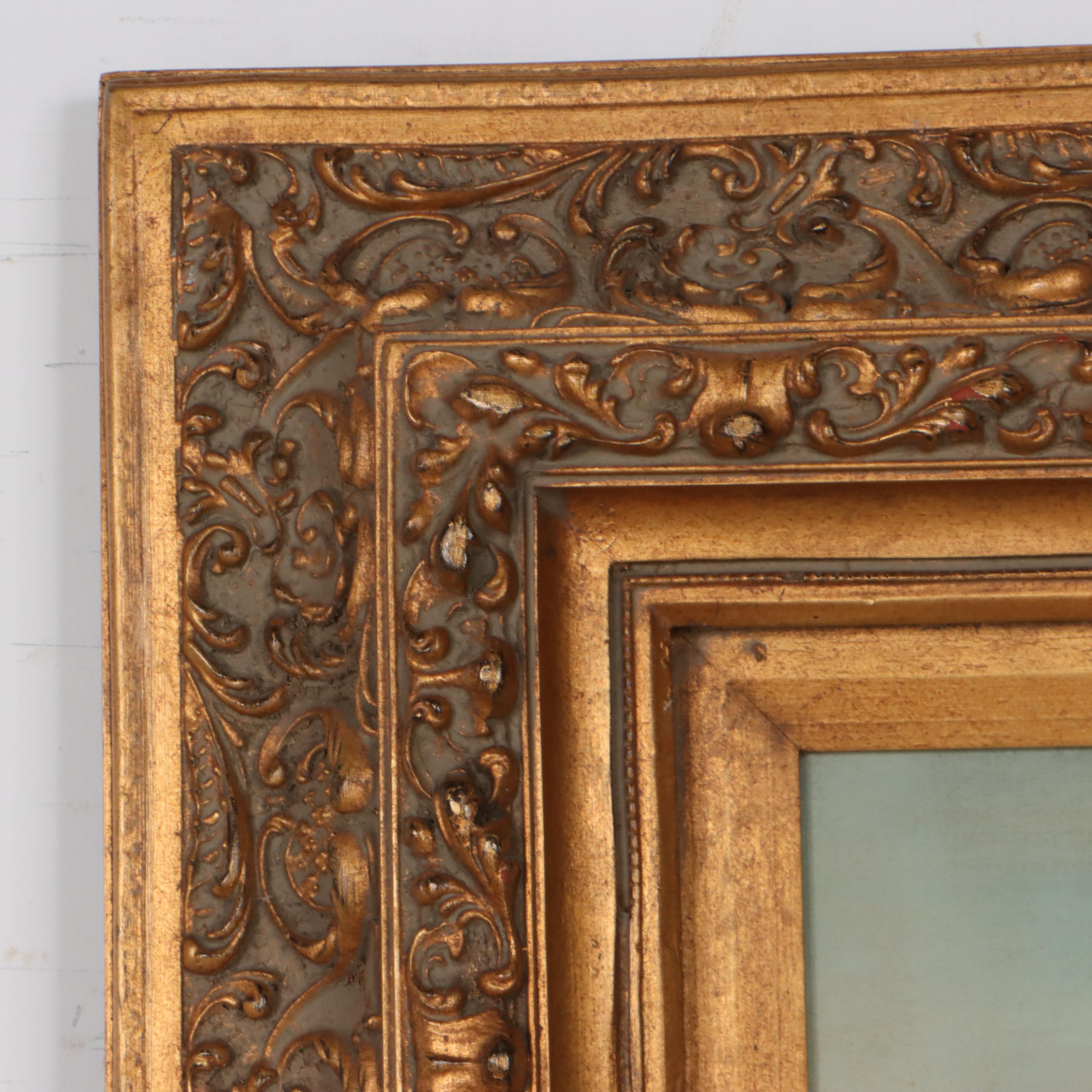 Oil Painting of Three Sheep and Lamb