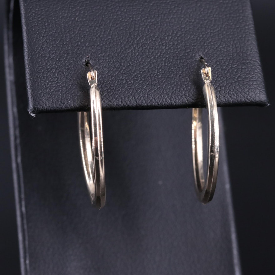 14K Oval Hoop Earrings