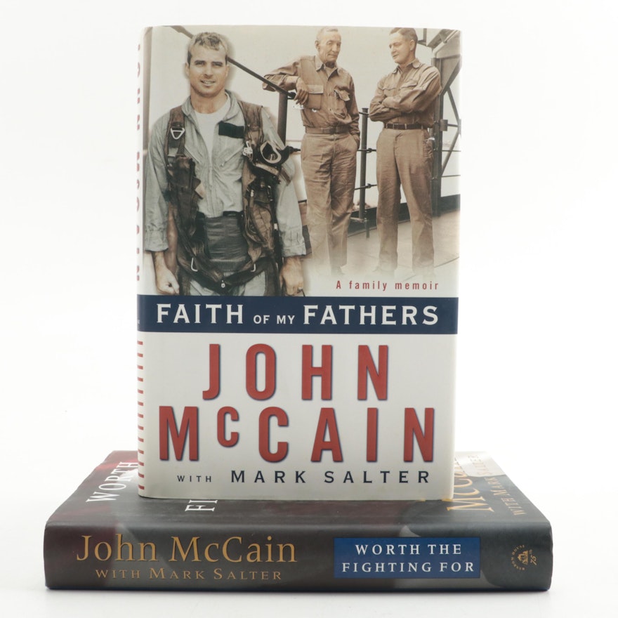 Signed First Trade Edition John McCain Memoirs Including "Faith of My Fathers"