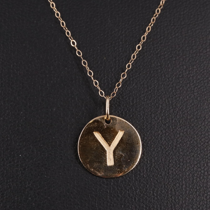 14K Y Chain Pendant Necklace