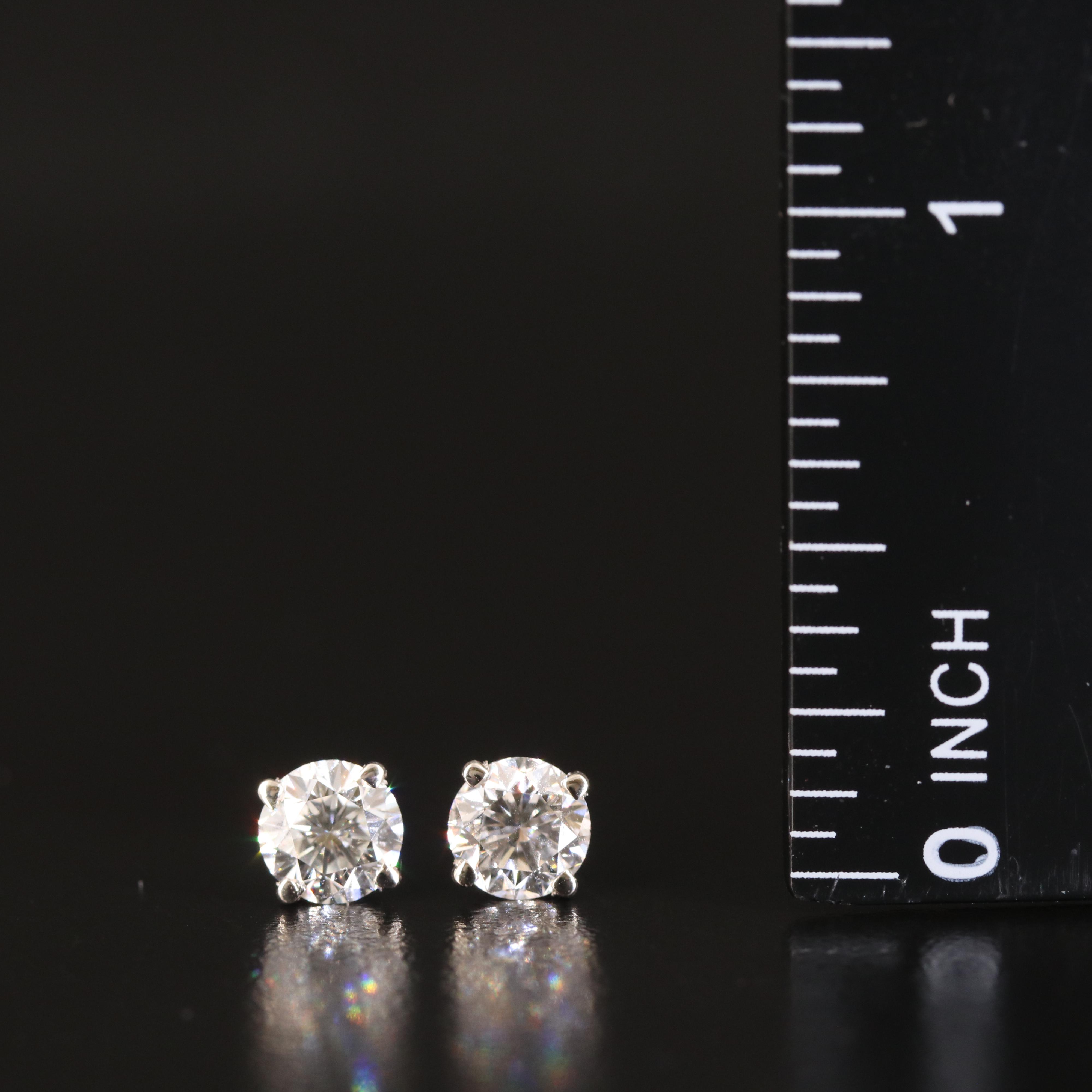 14K 1.49 CTW Diamond Stud Earrings with GIA Reports
