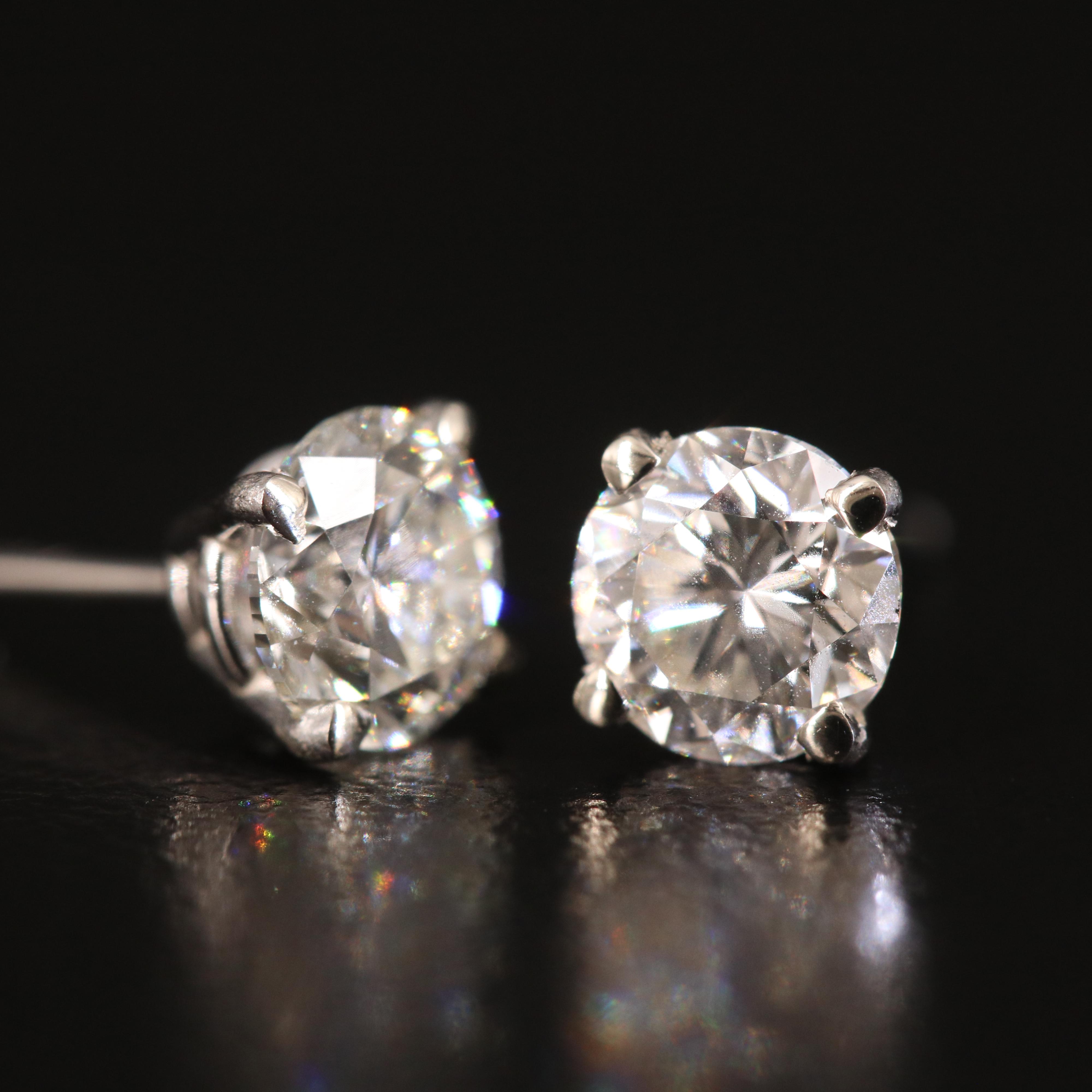 14K 1.49 CTW Diamond Stud Earrings with GIA Reports