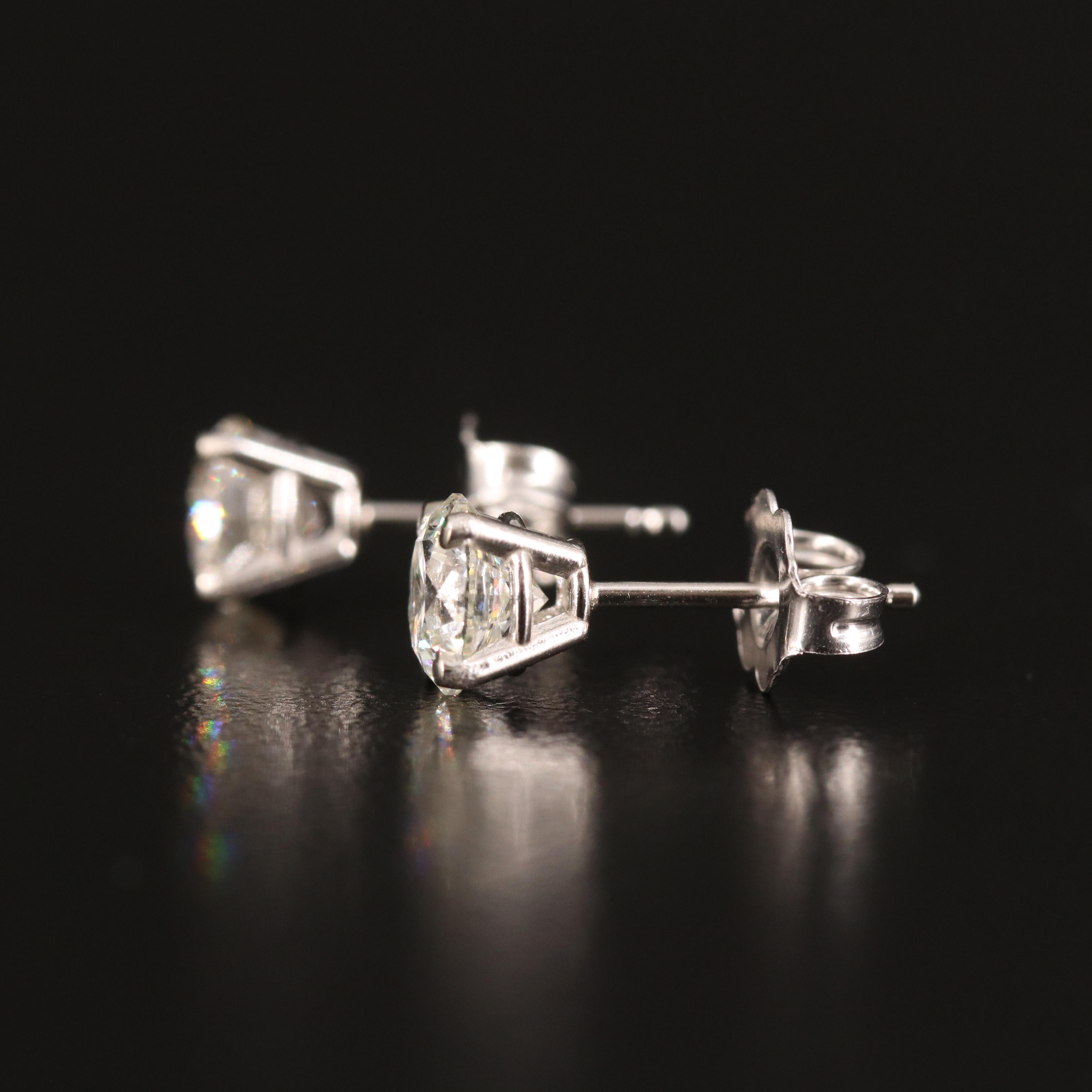 14K 1.49 CTW Diamond Stud Earrings with GIA Reports