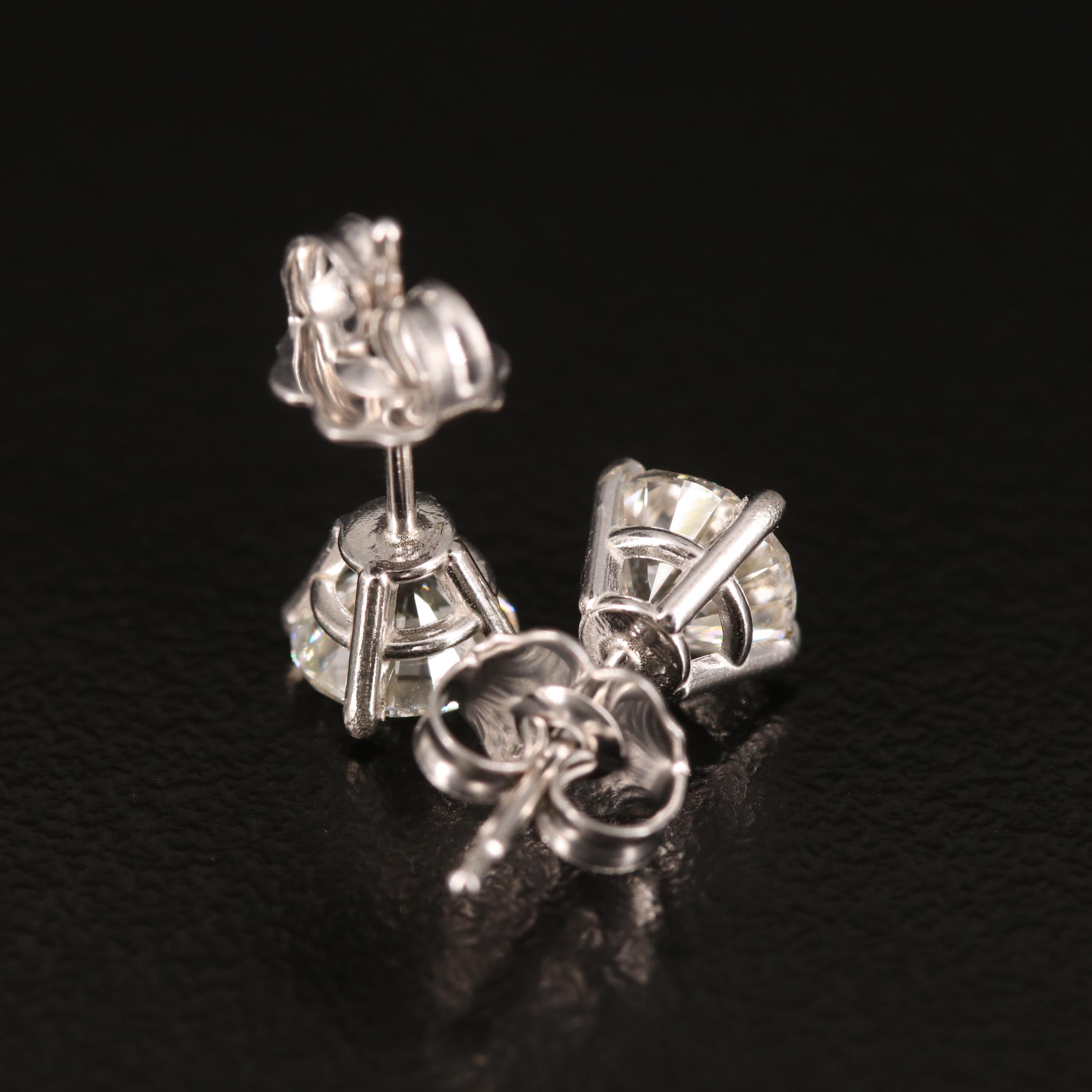 14K 1.49 CTW Diamond Stud Earrings with GIA Reports