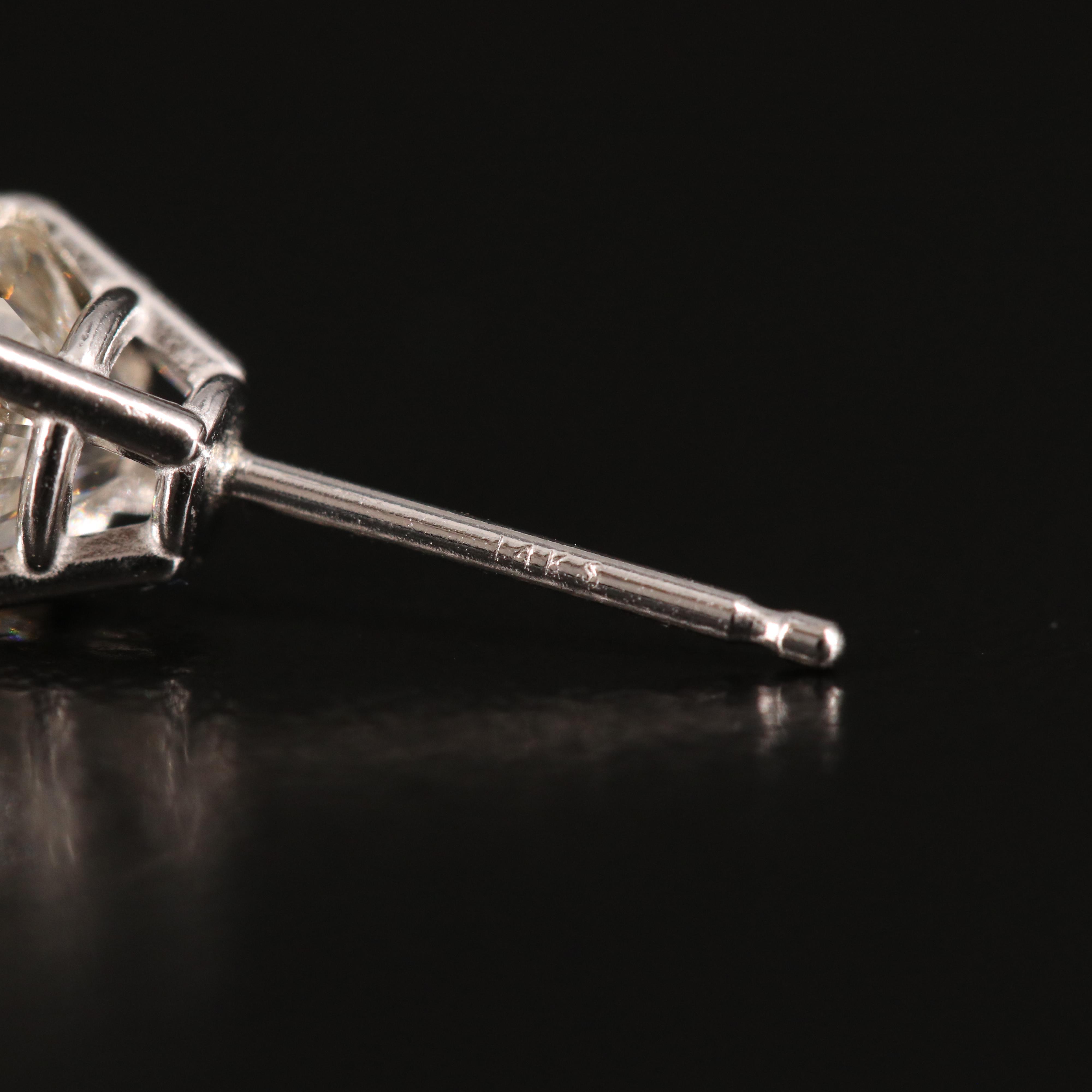 14K 1.49 CTW Diamond Stud Earrings with GIA Reports