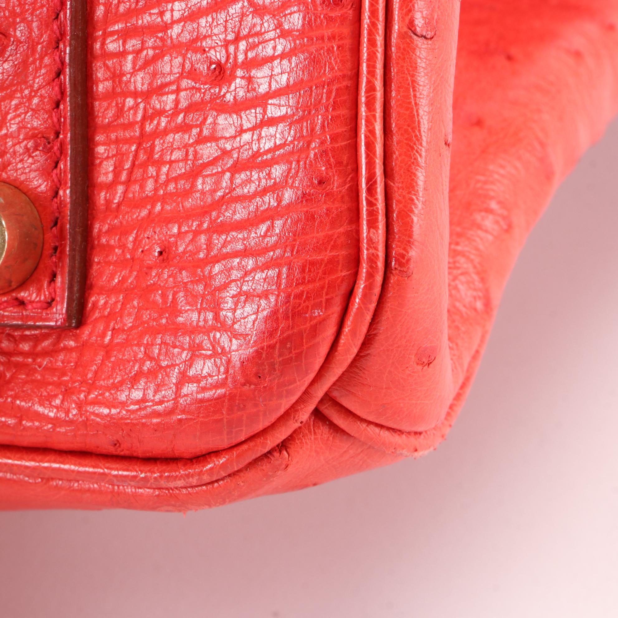 Hermès Birkin 35 Ostrich Leather Satchel in Rouge Vif