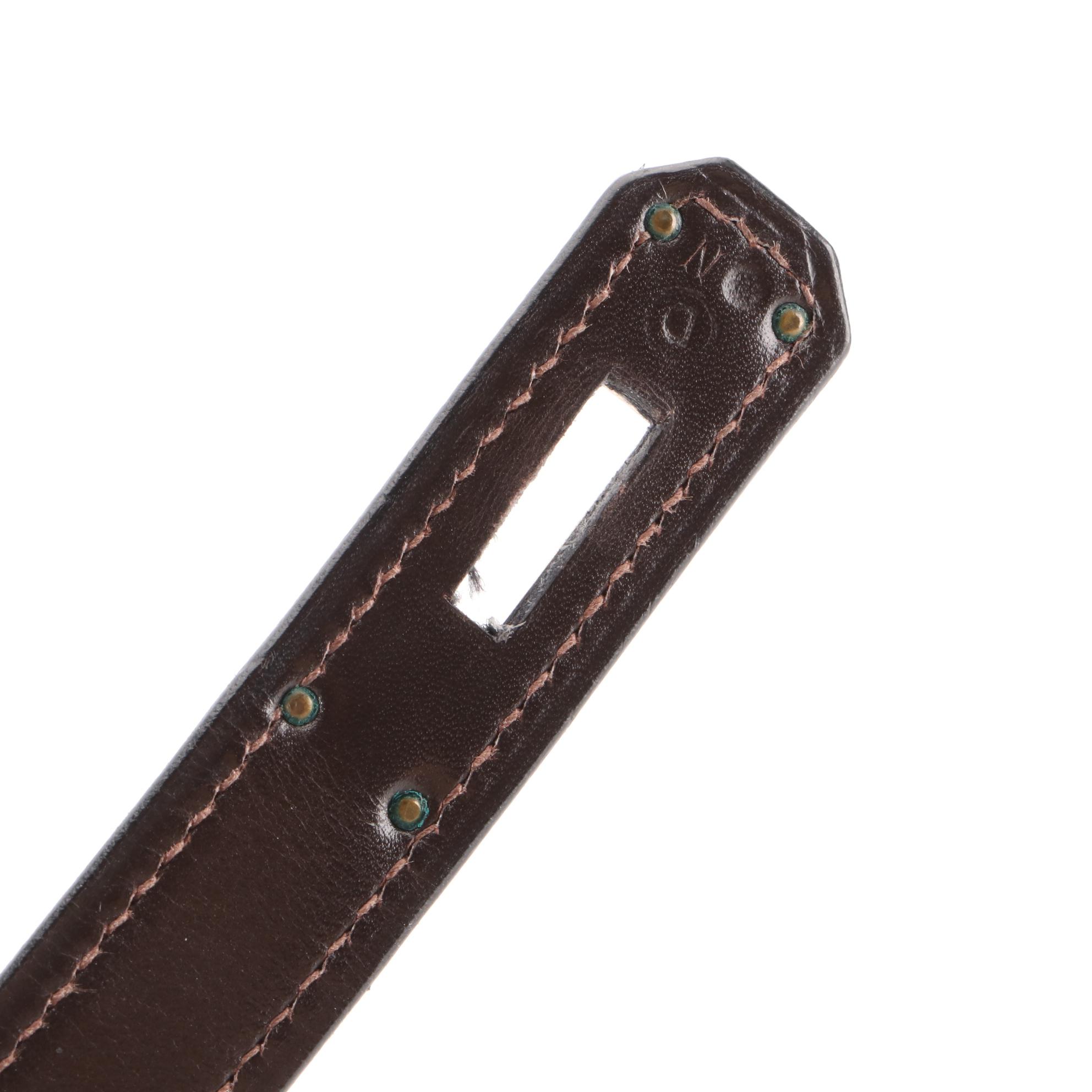 Hermès Kelly Sellier 32 Satchel in Ebene Box Calfskin Leather, 1970s