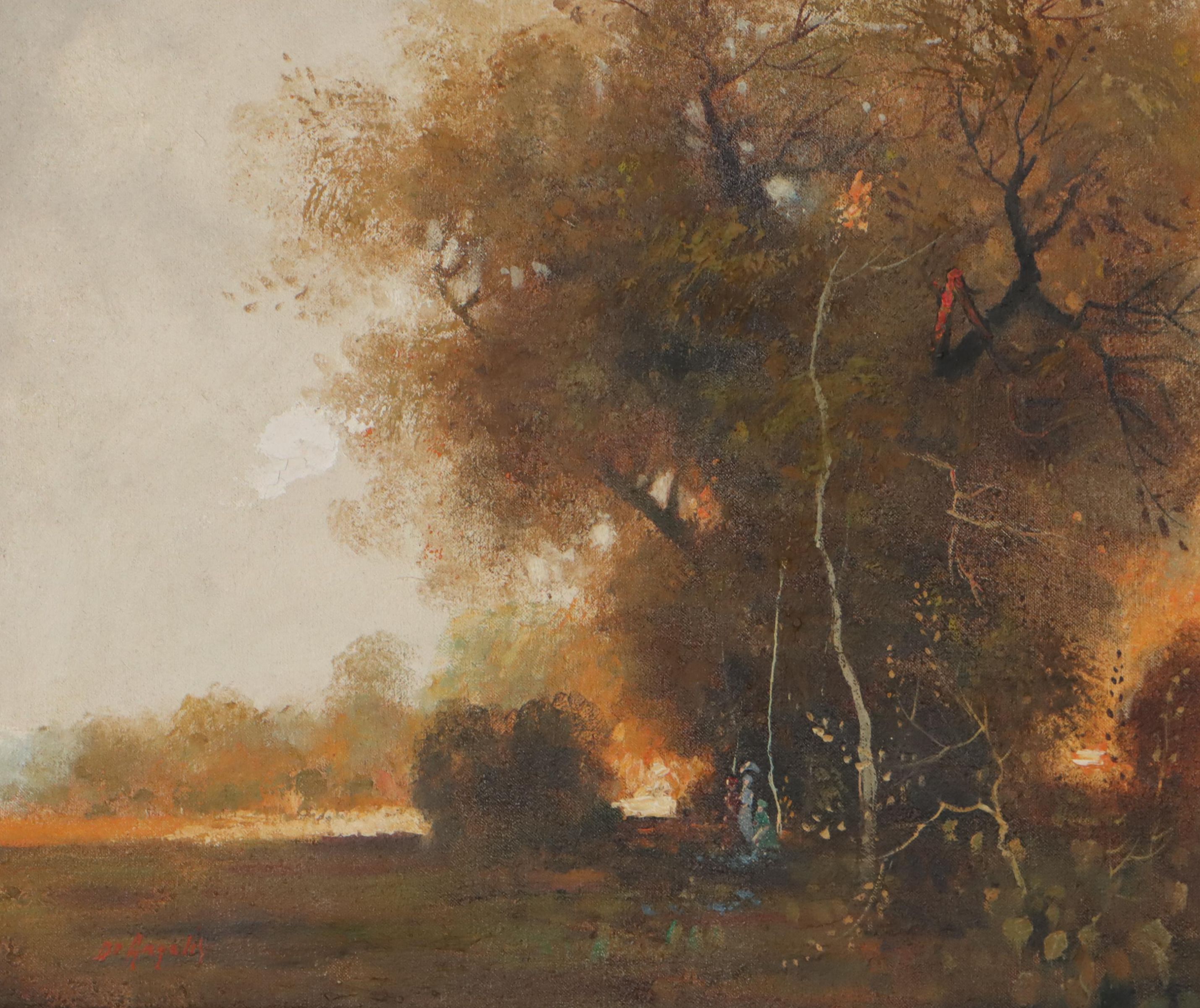 Oil Painting of Pastoral Landscape