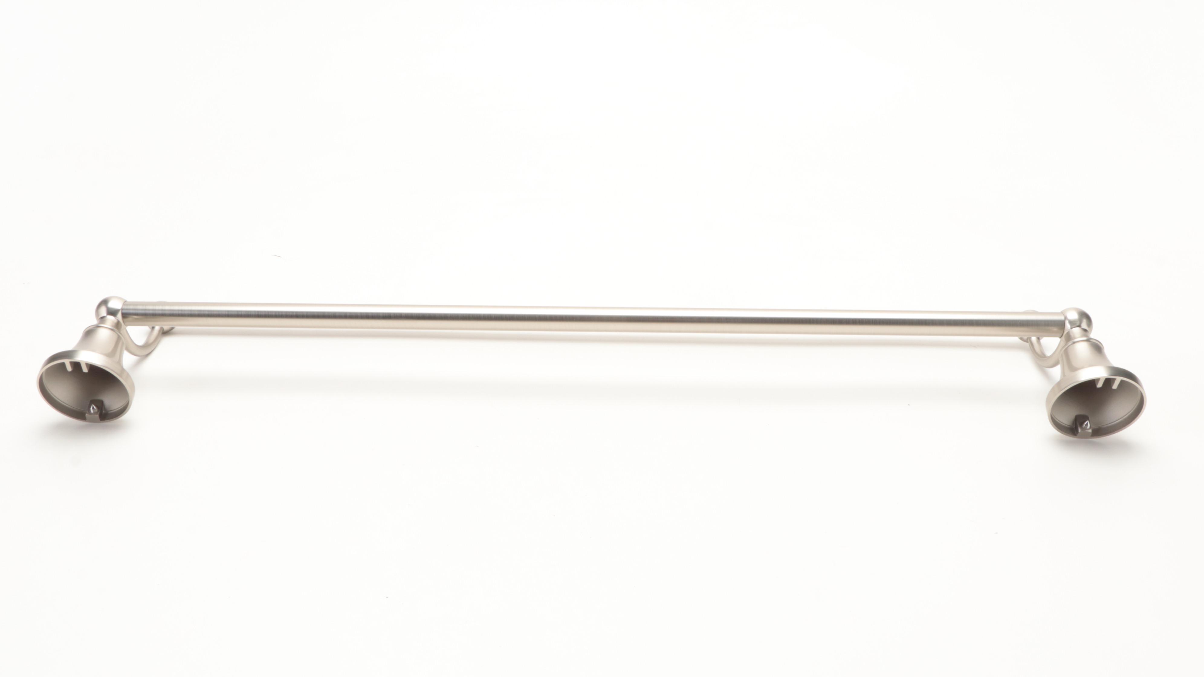 Brushed Nickel Double Towel Bars and Robe Hook