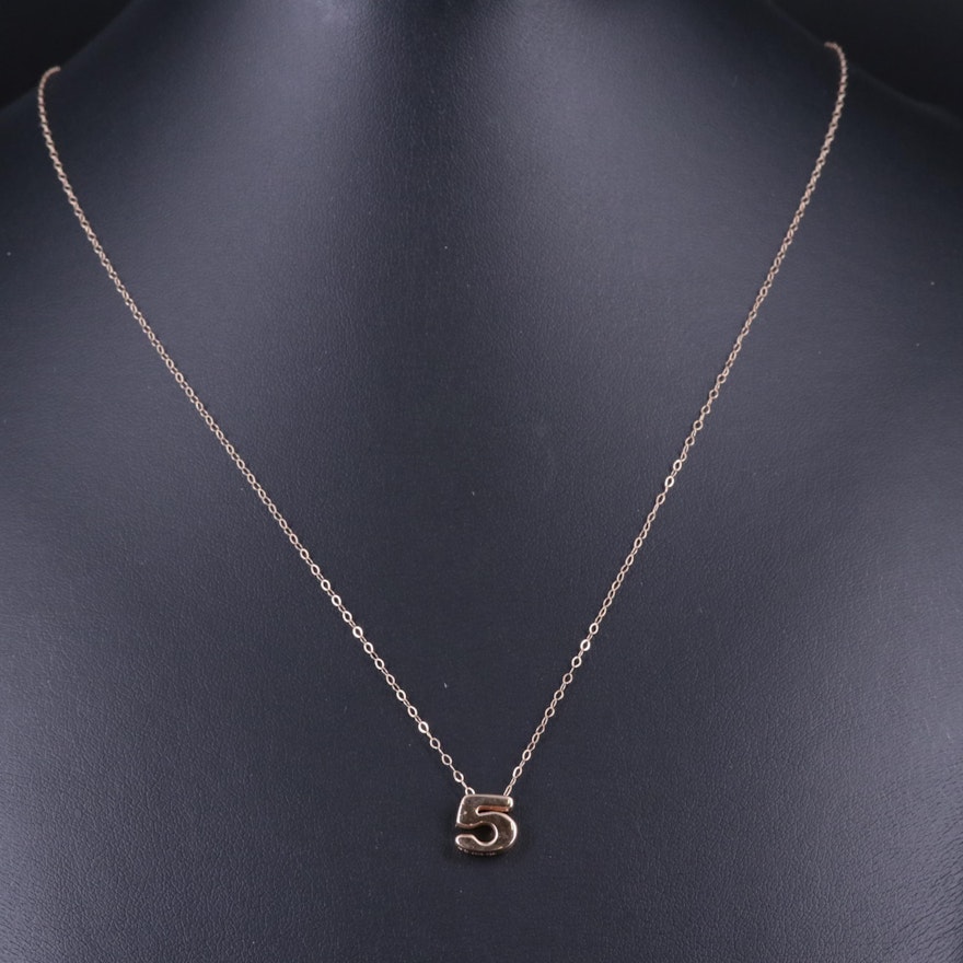 14K 5 Chain Pendant Necklace