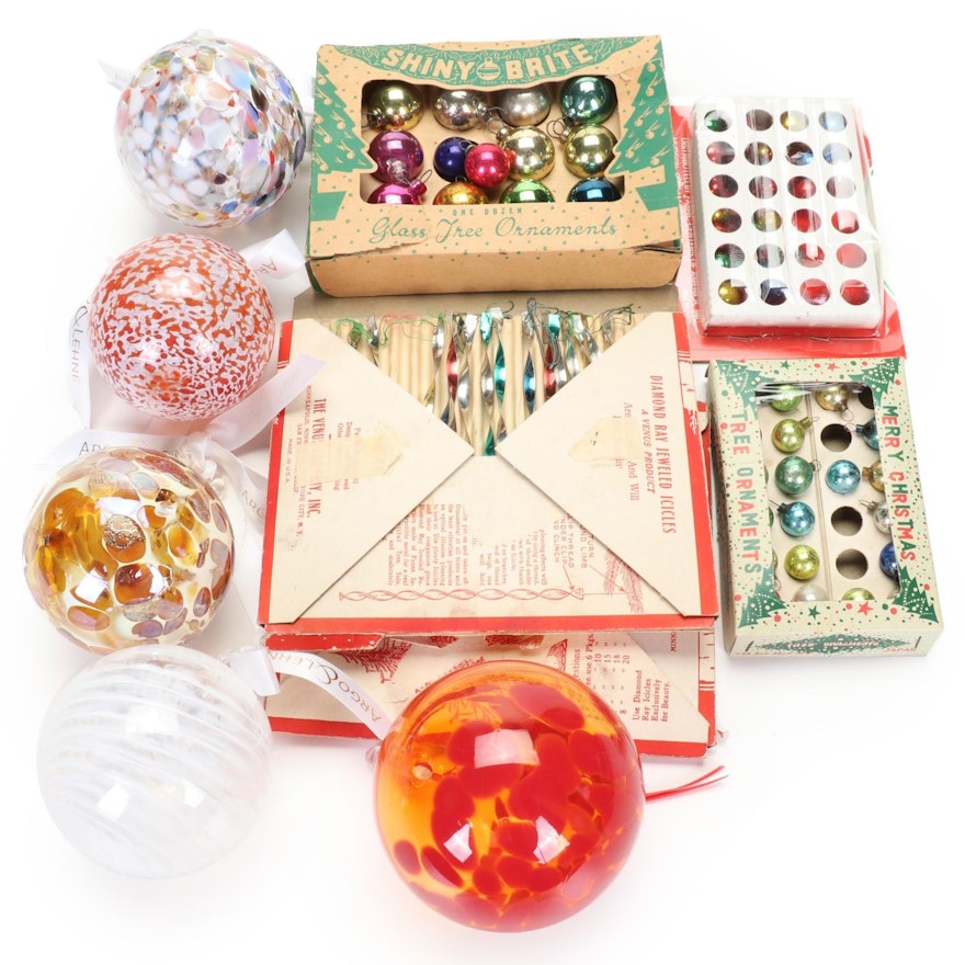 Shiny Brite Miniature Christmas Bulbs, Blown Glass Ornaments, and More