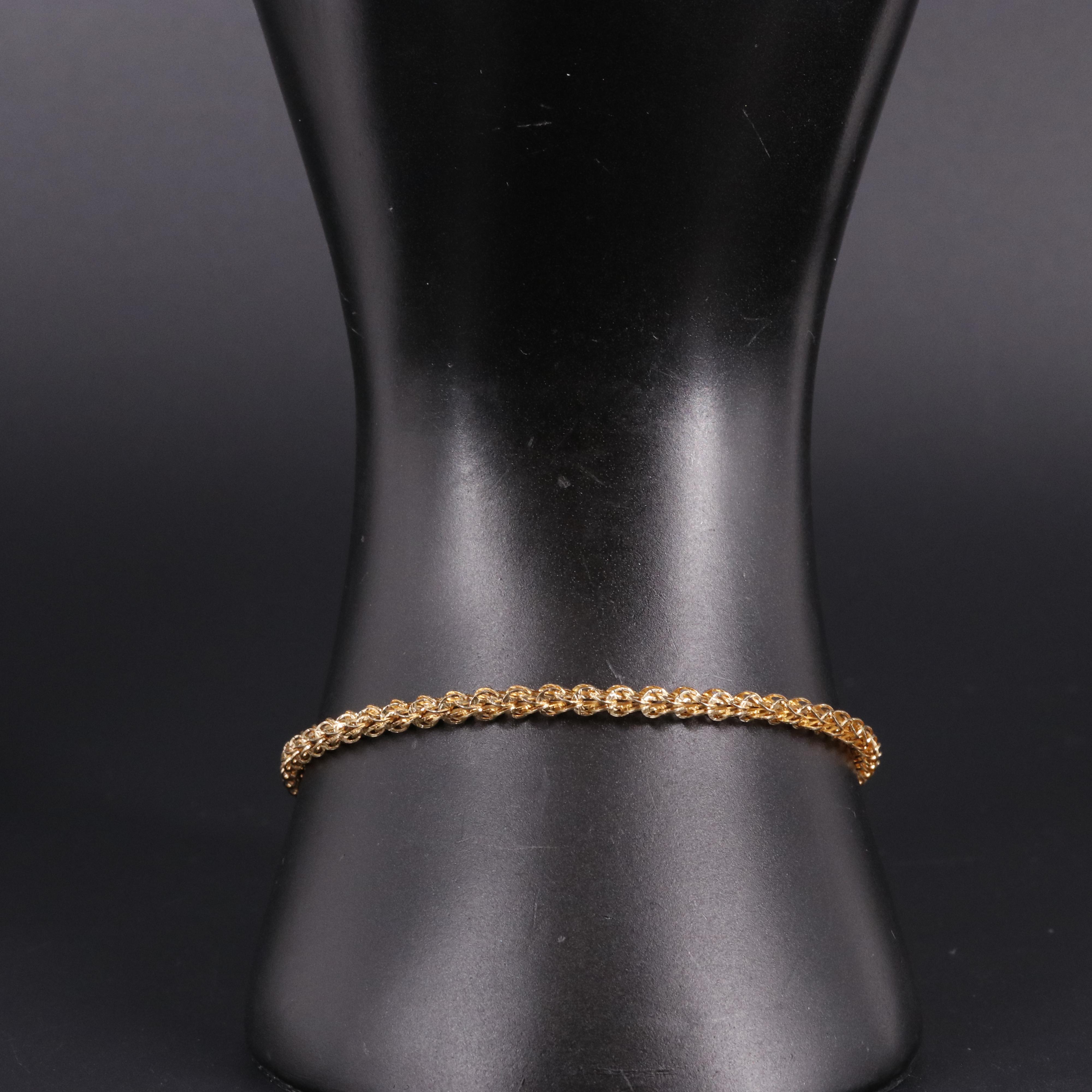 14K Wheat Chain Bracelet