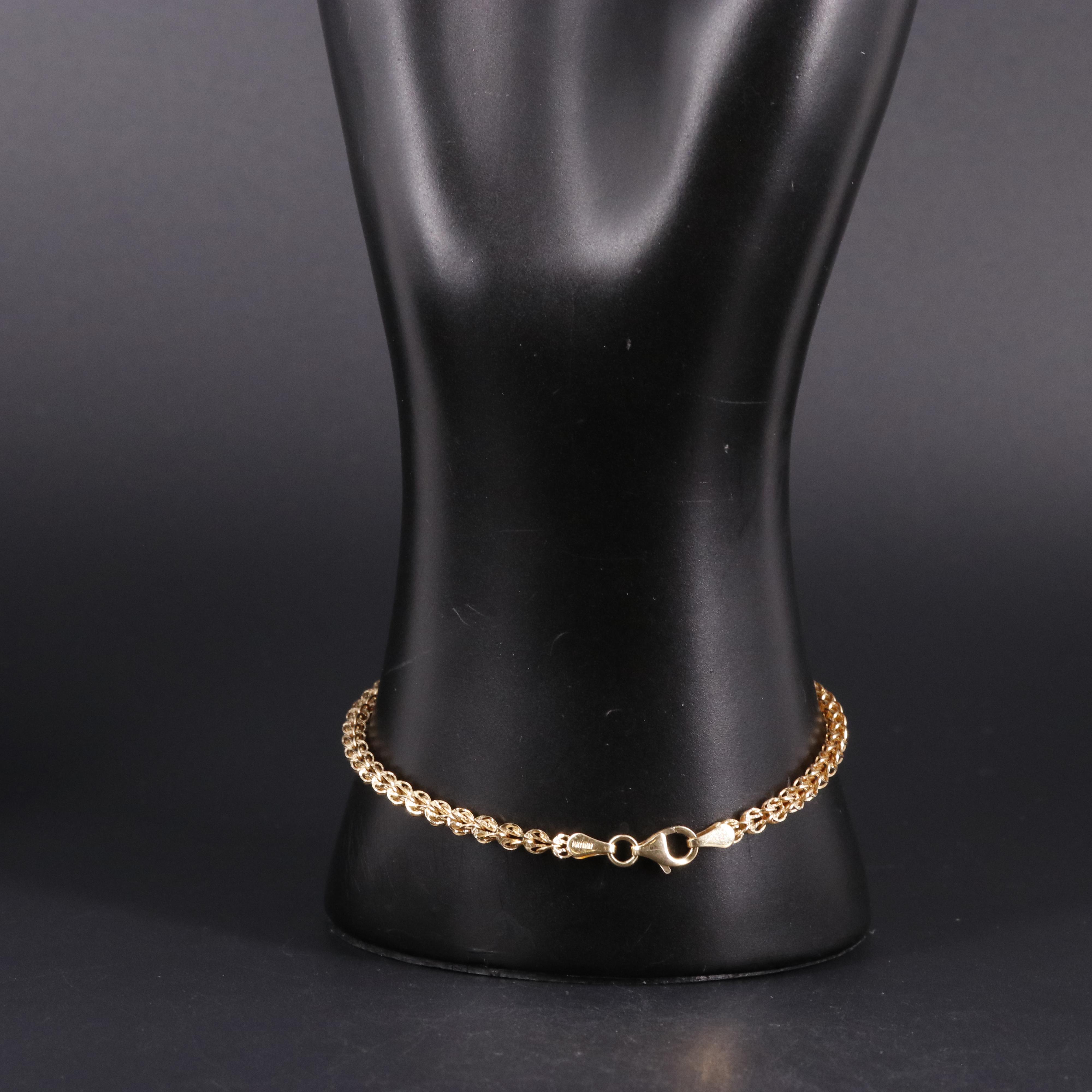 14K Wheat Chain Bracelet