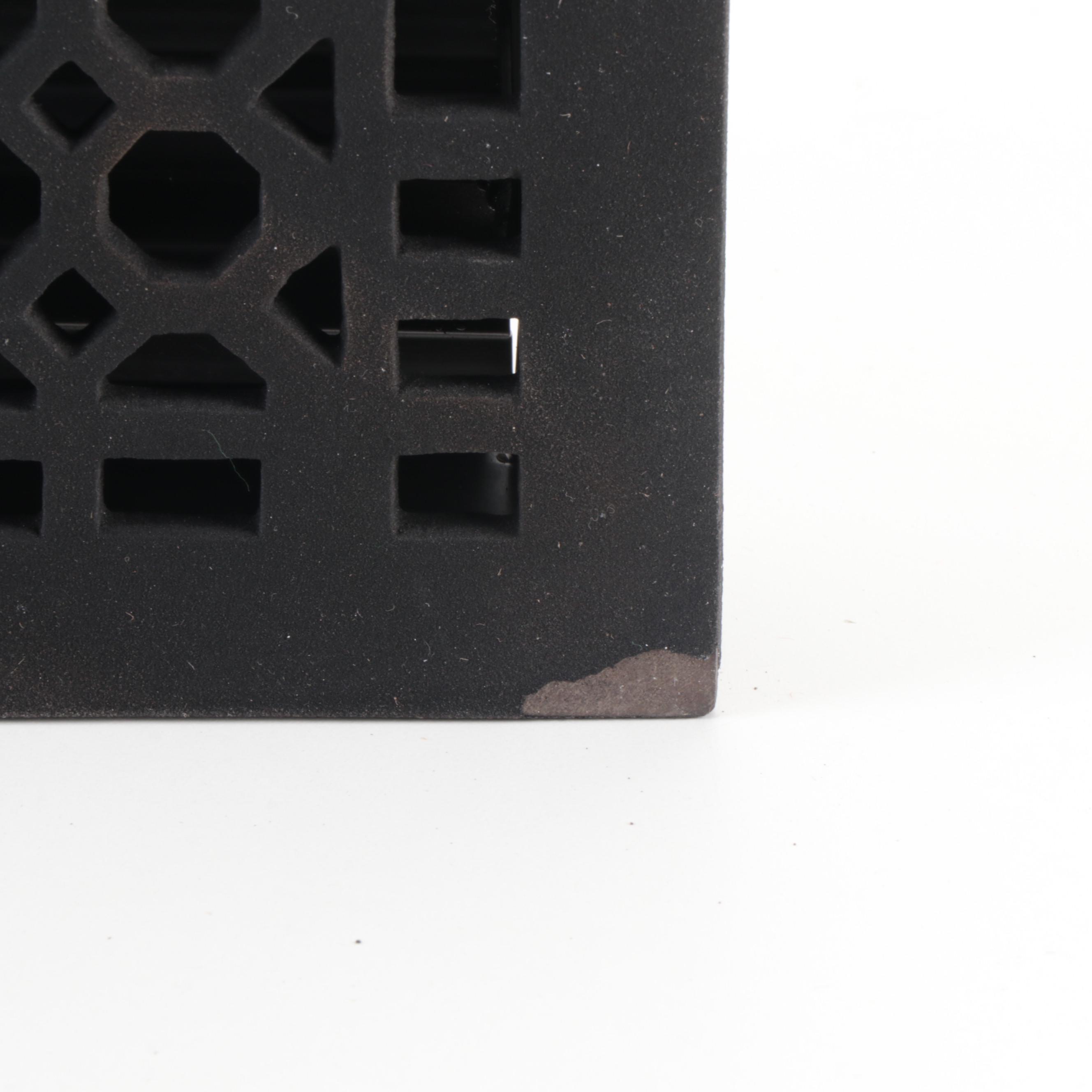 Three Black Cast Iron Wall Air Registers