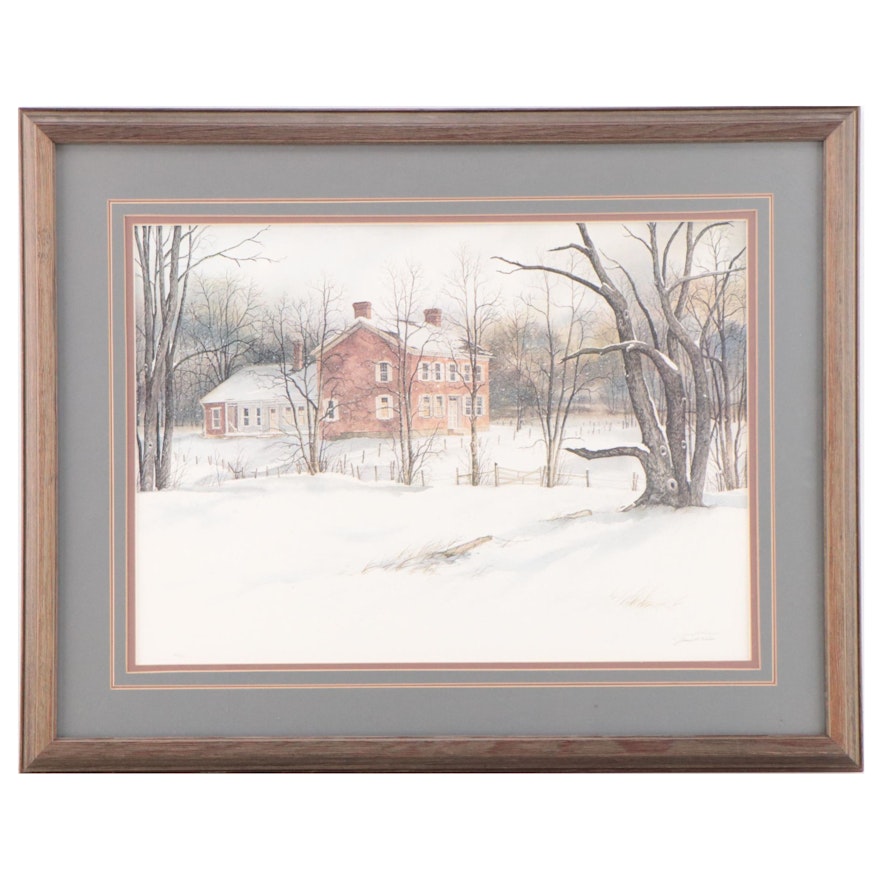 James Werline Offset Lithograph "Winter Welcome," Late 20th Century