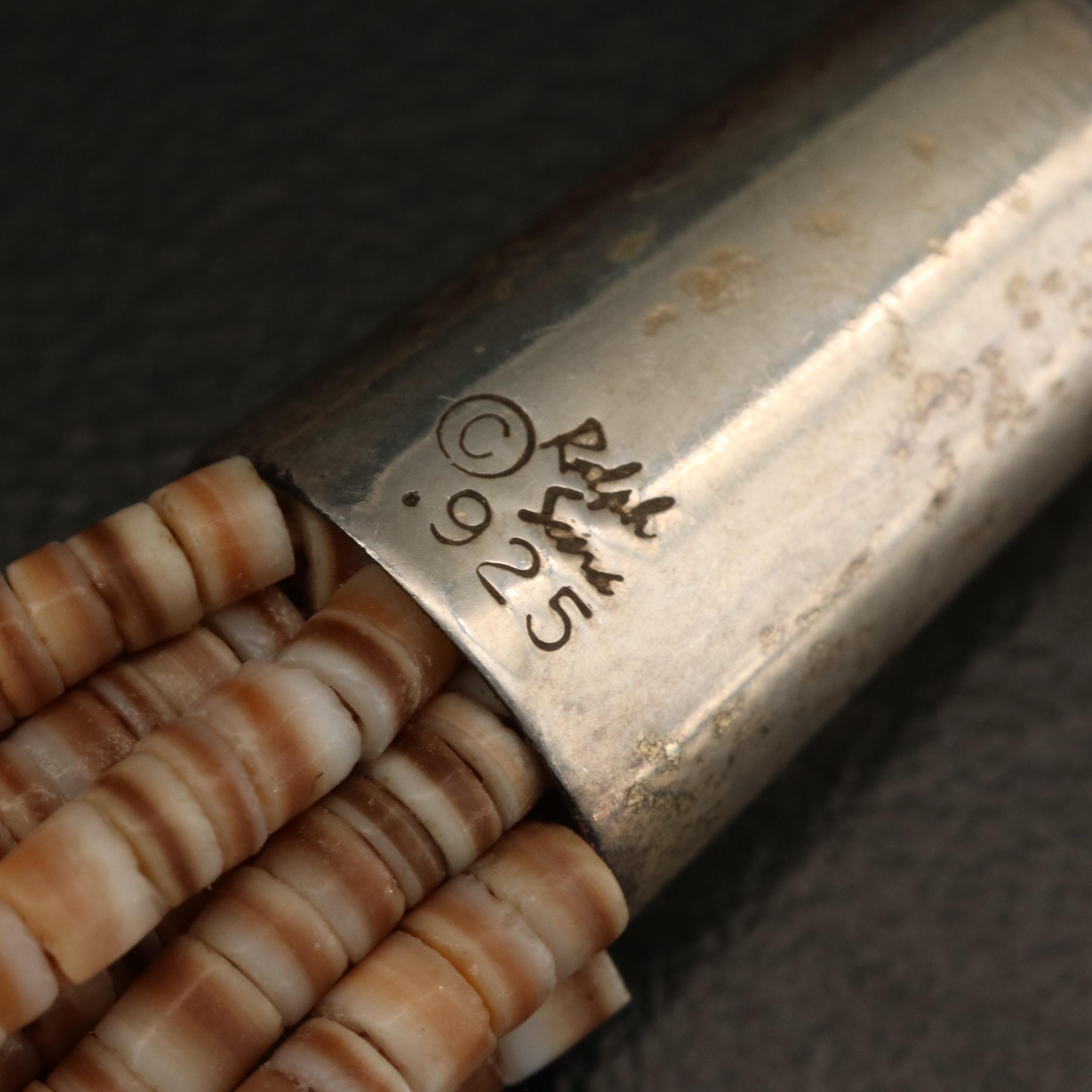 Ralph Sena Sterling Beaded Torsade and Herbert Ration, Navajo Dragonfly Brooch