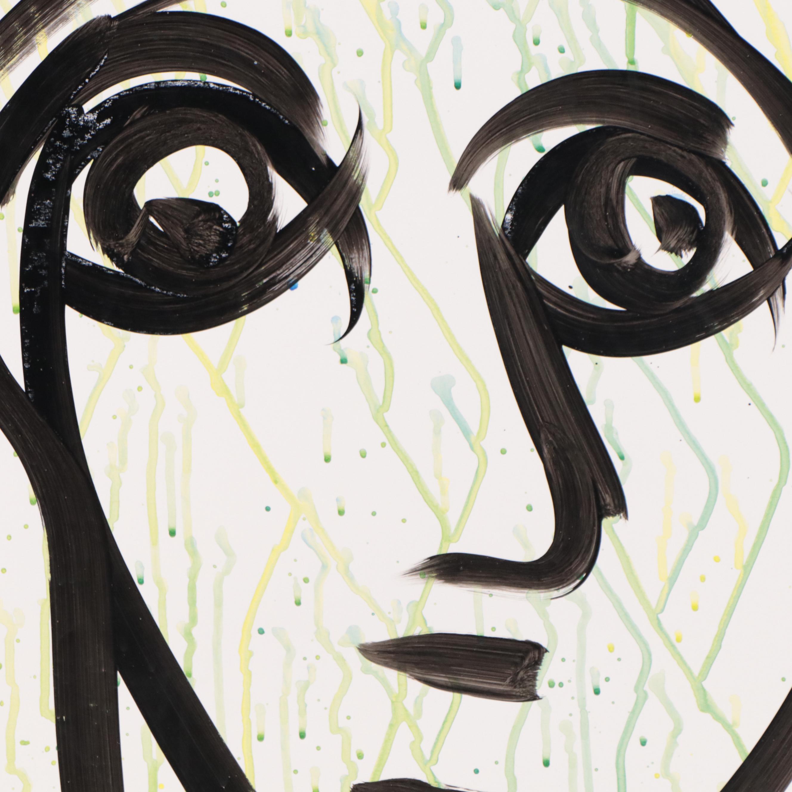 Peter Keil Abstract Portrait Acrylic Painting