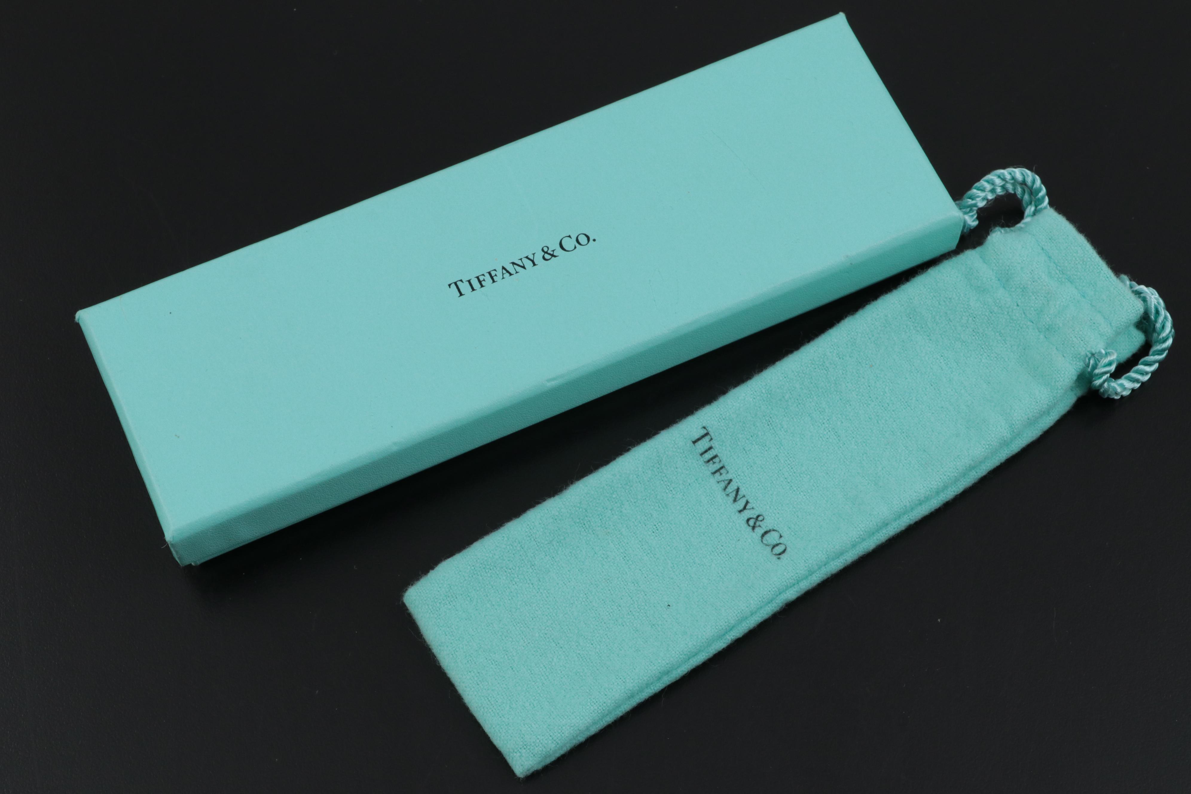 Tiffany & Co. Sterling Silver and Pink Enamel Banded Ballpoint Pen