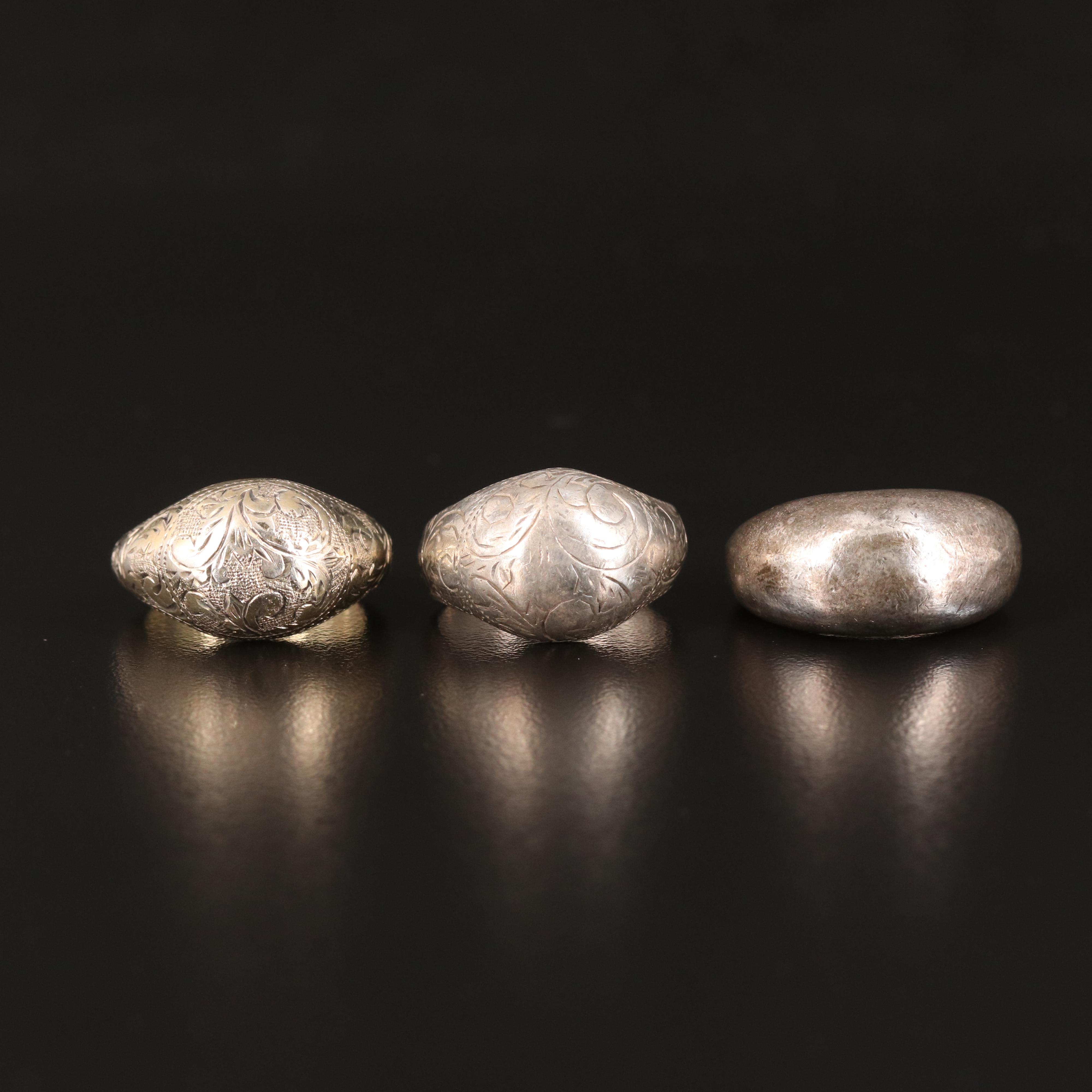 Sterling Thai Engraved Rings