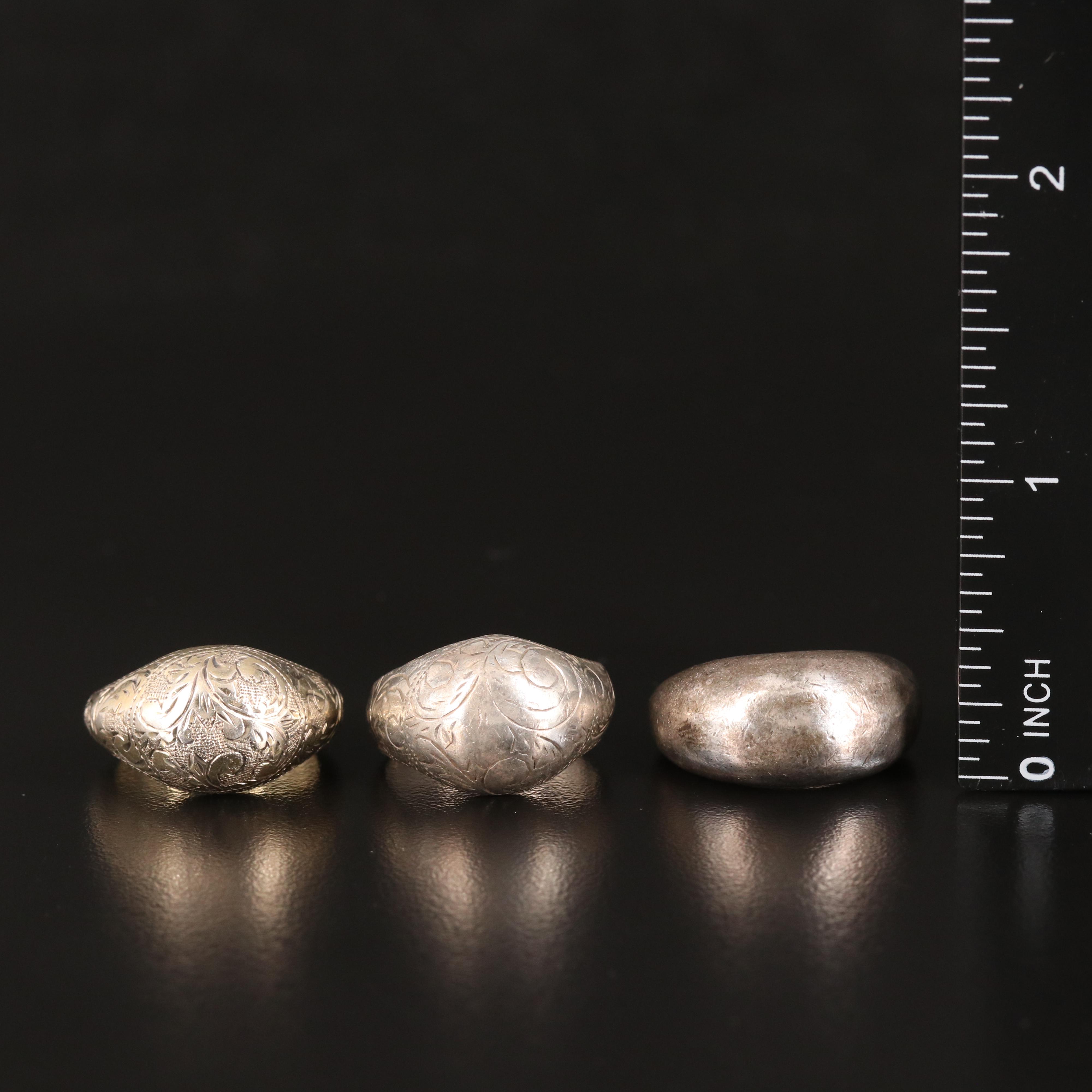 Sterling Thai Engraved Rings