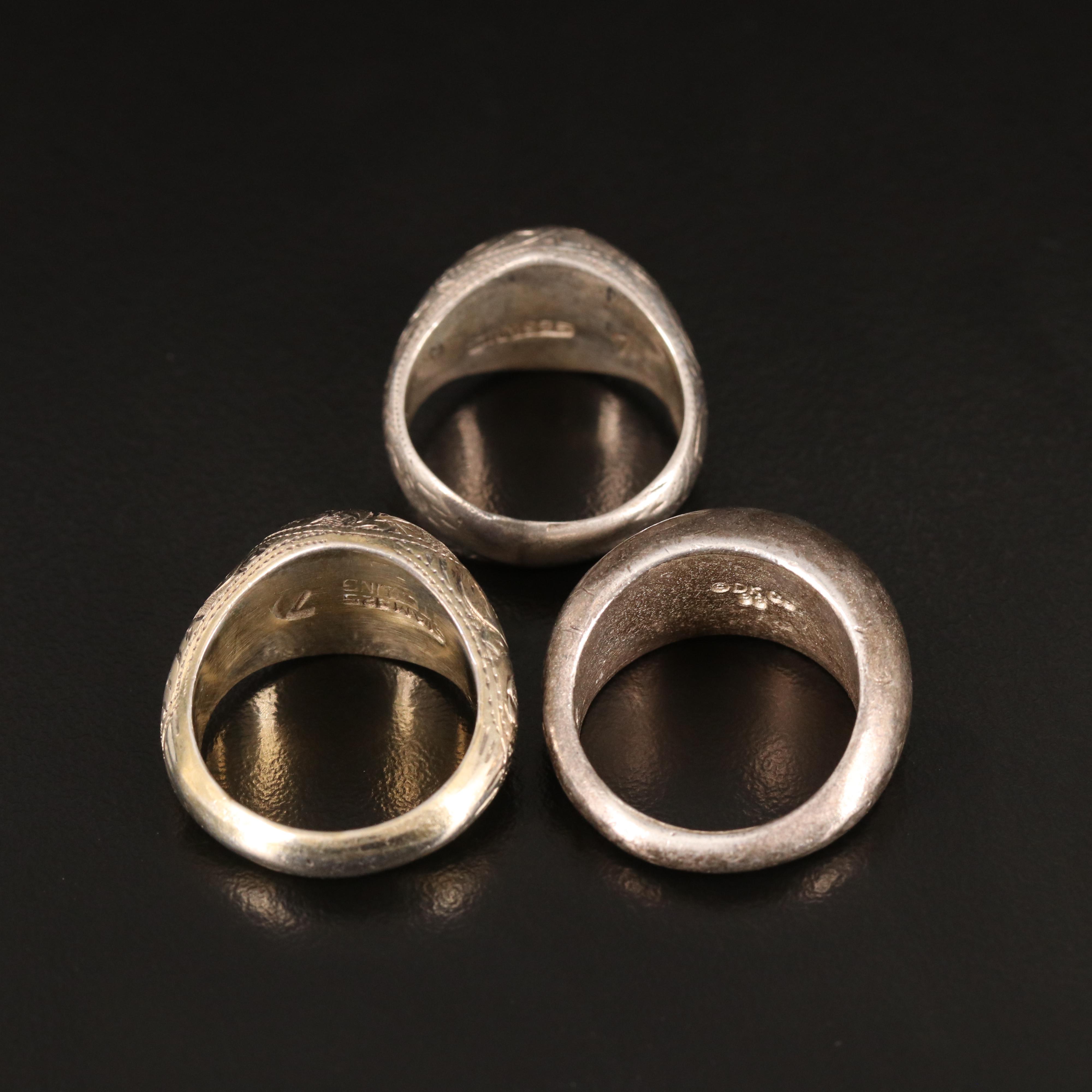 Sterling Thai Engraved Rings