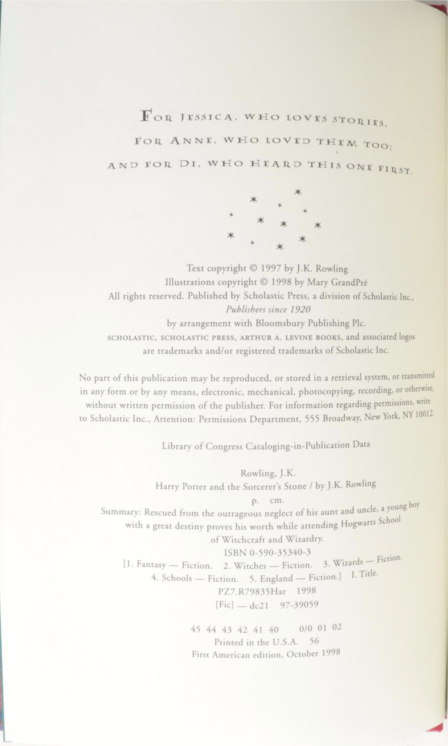 First American Edition "Harry Potter" Complete Series with "The Cursed Child"