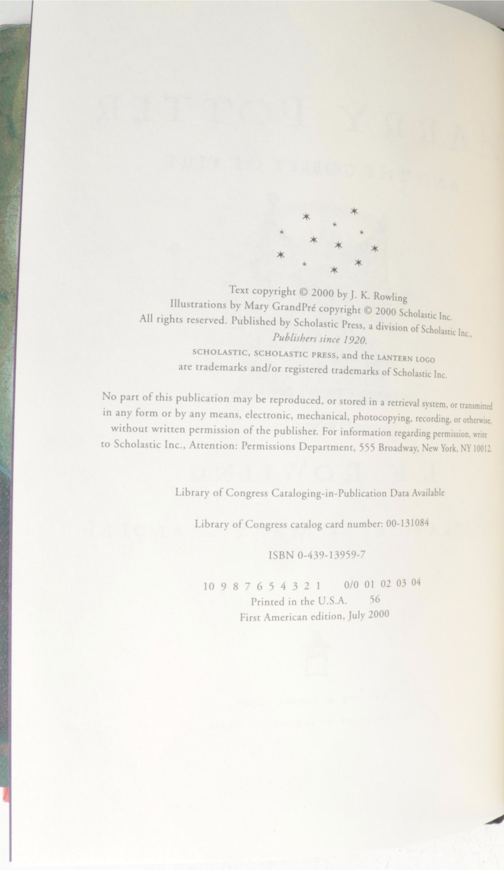 First American Edition "Harry Potter" Complete Series with "The Cursed Child"