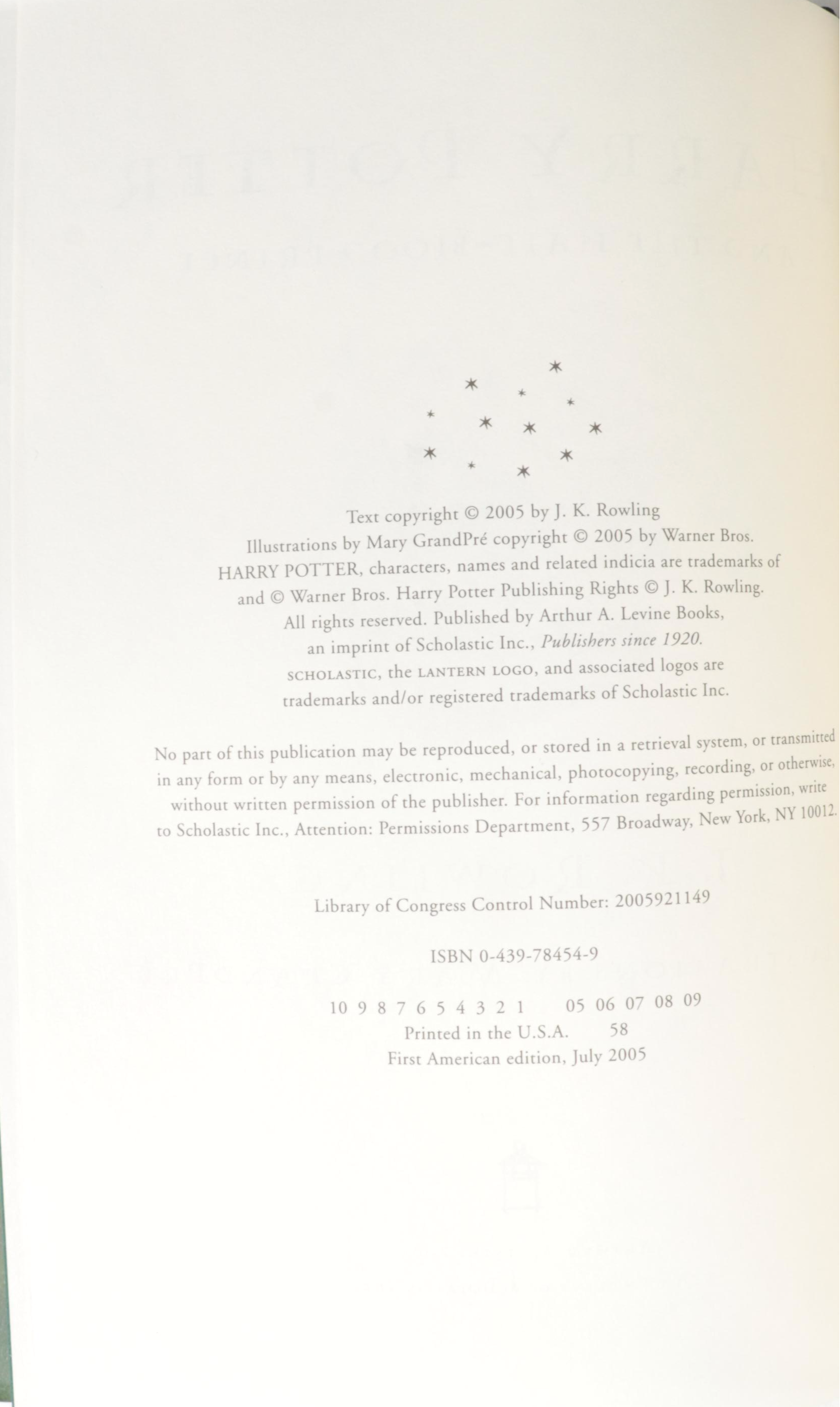 First American Edition "Harry Potter" Complete Series with "The Cursed Child"