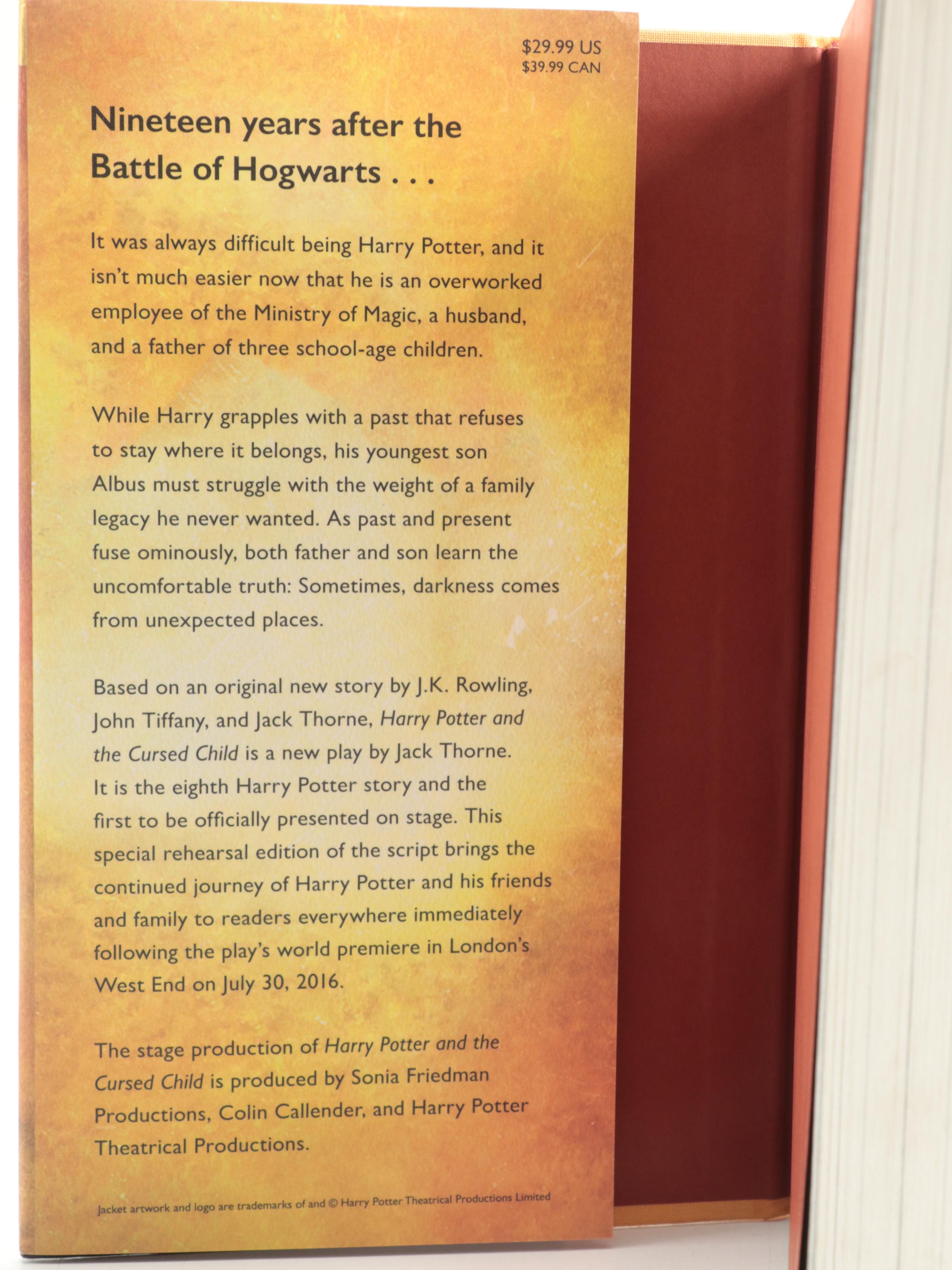 First American Edition "Harry Potter" Complete Series with "The Cursed Child"