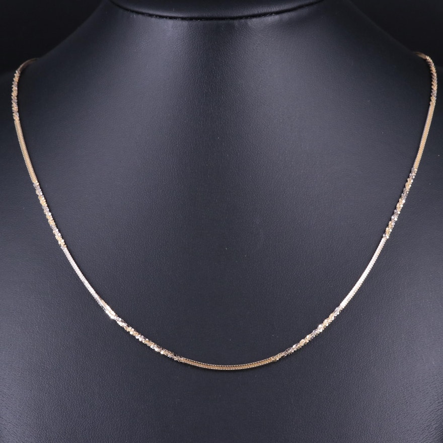 14K Fancy Chain with Twist Accent Necklace