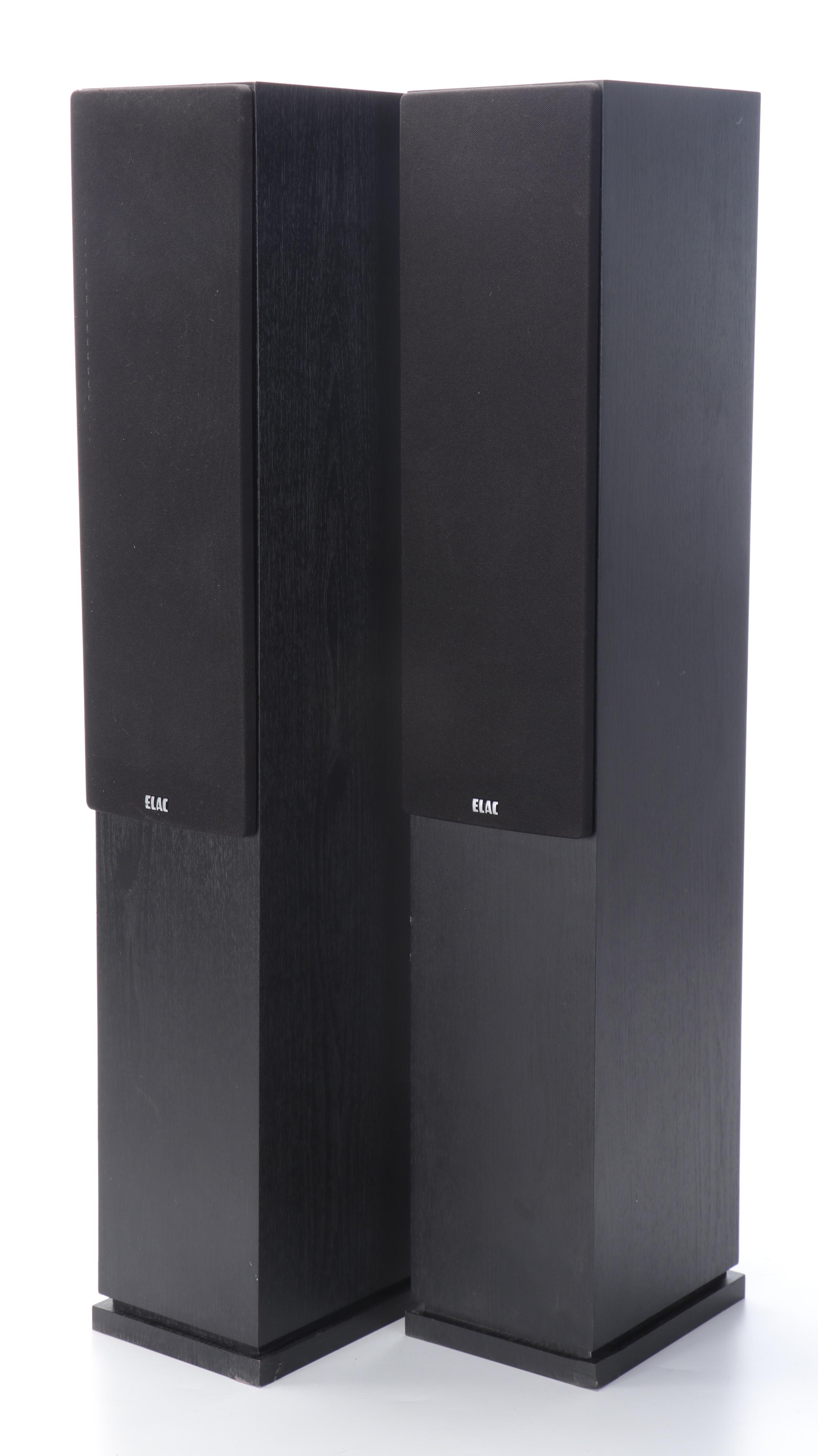 Velodyne MiniVee Subwoofer With Pair of ELAC Debut Floor Standing Speakers