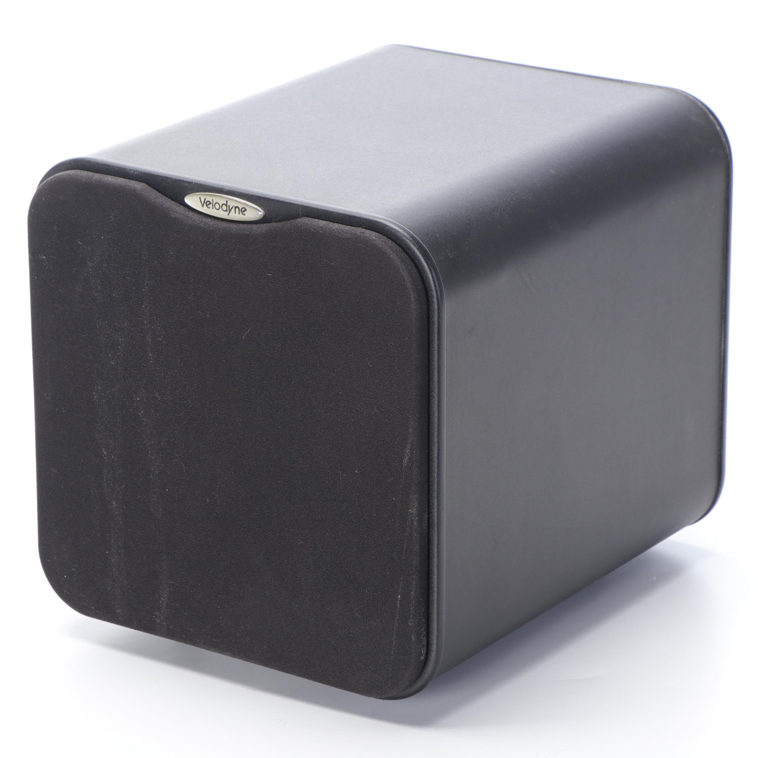 Velodyne MiniVee Subwoofer With Pair of ELAC Debut Floor Standing Speakers