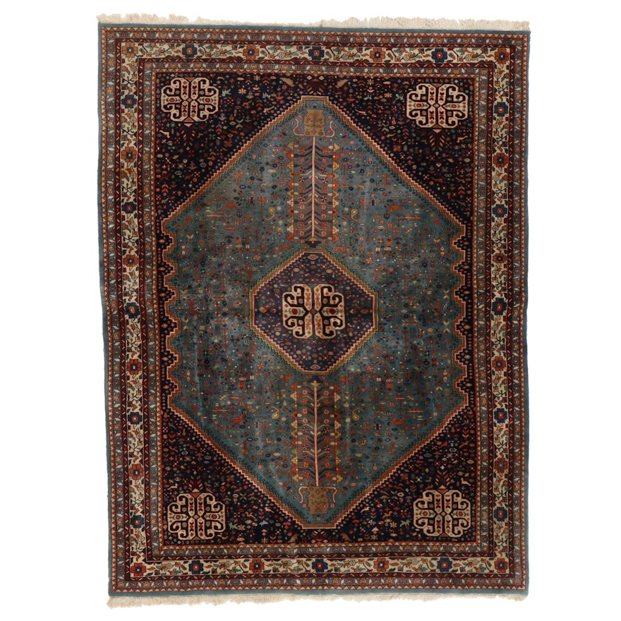 9' x 12'2 Hand-Knotted Persian Abadeh Room Sized Rug