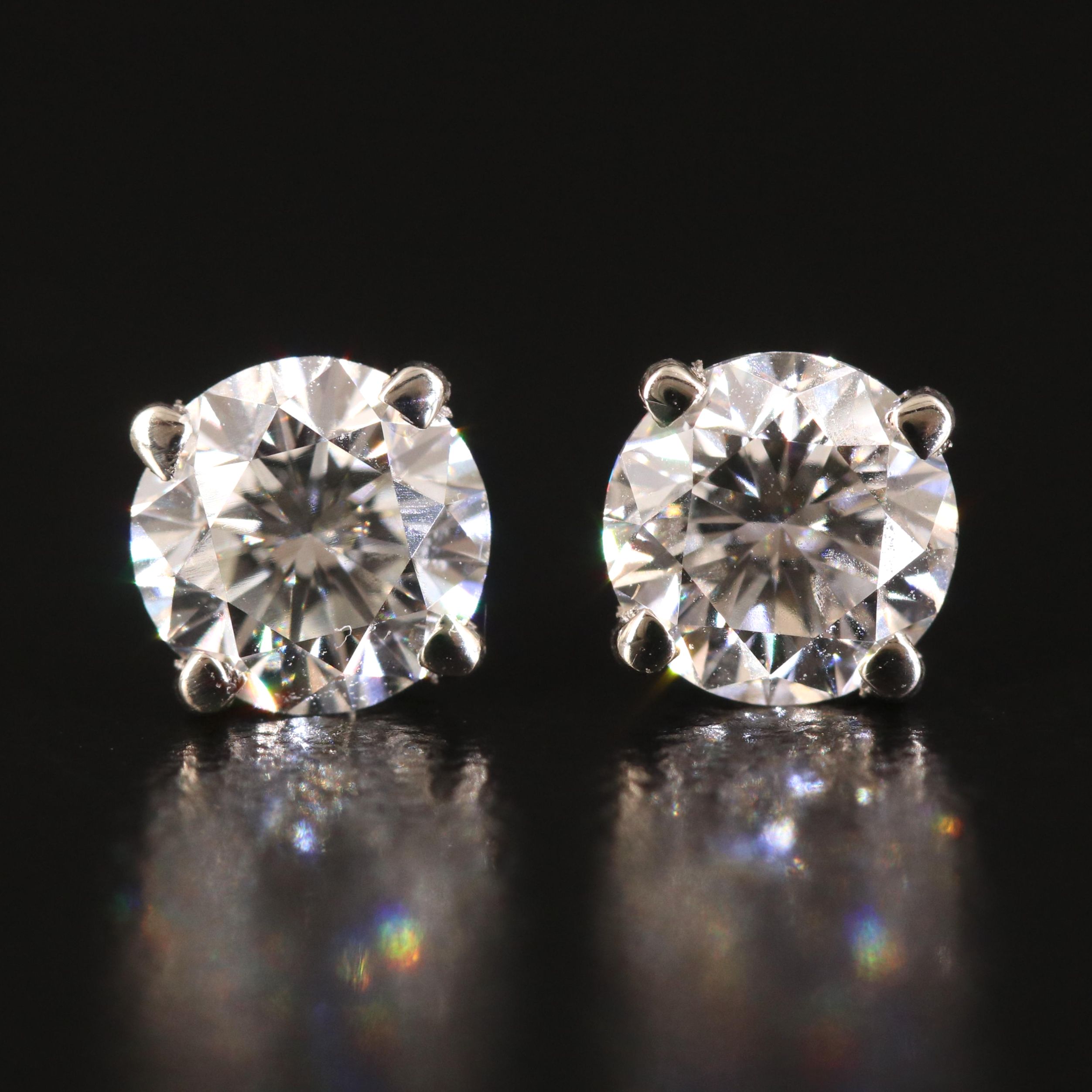 14K 1.49 CTW Diamond Stud Earrings with GIA Reports